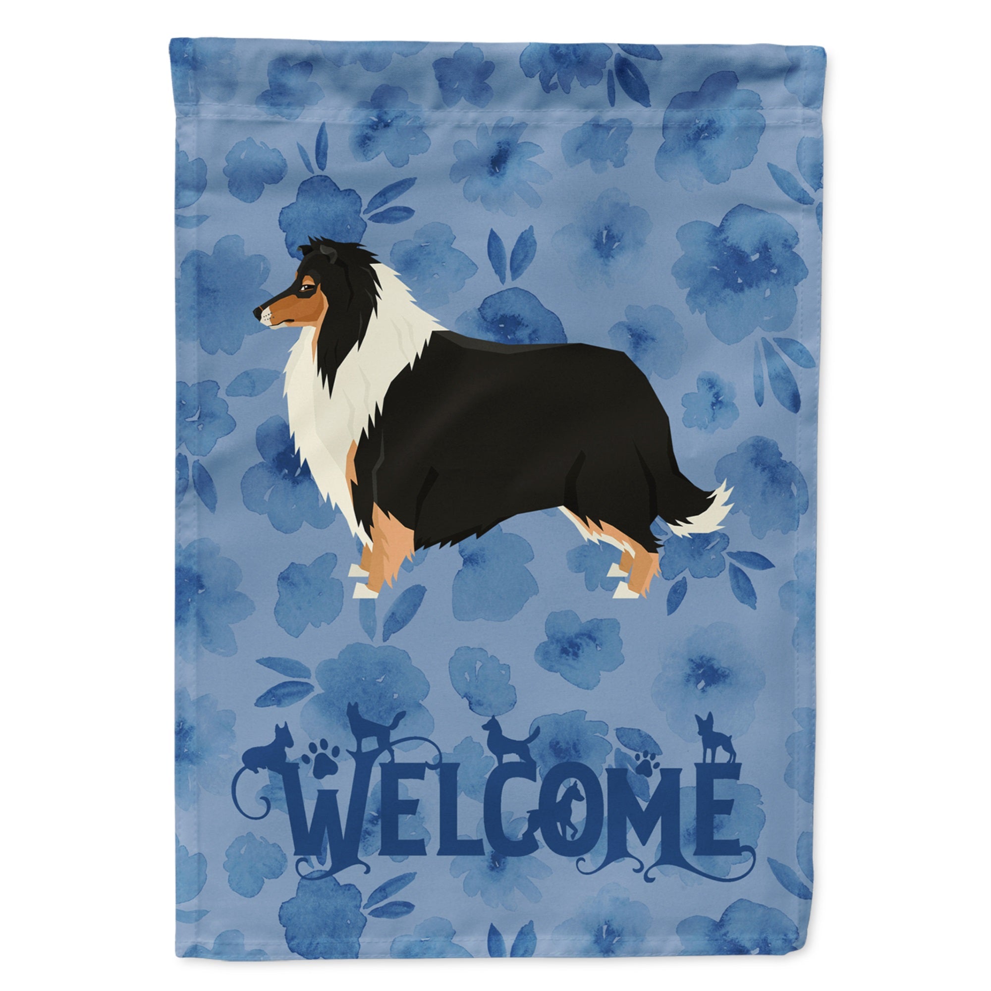 Collie Welcome Flag Garden Size