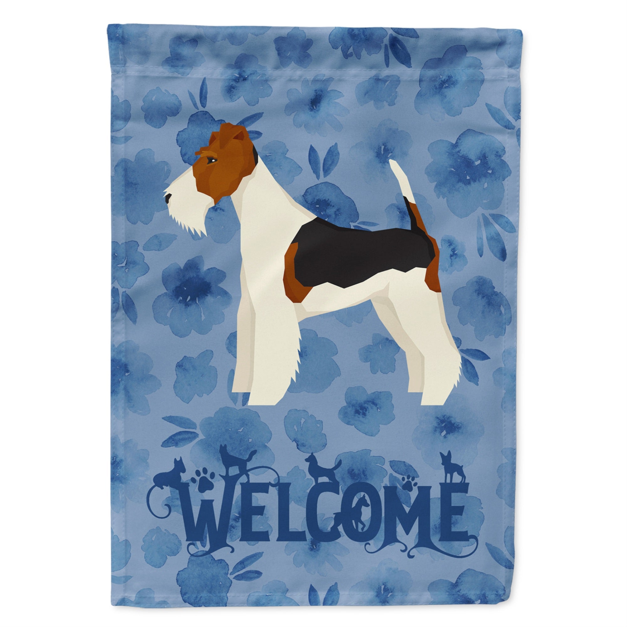 Fox Terrier Welcome Flag Garden Size
