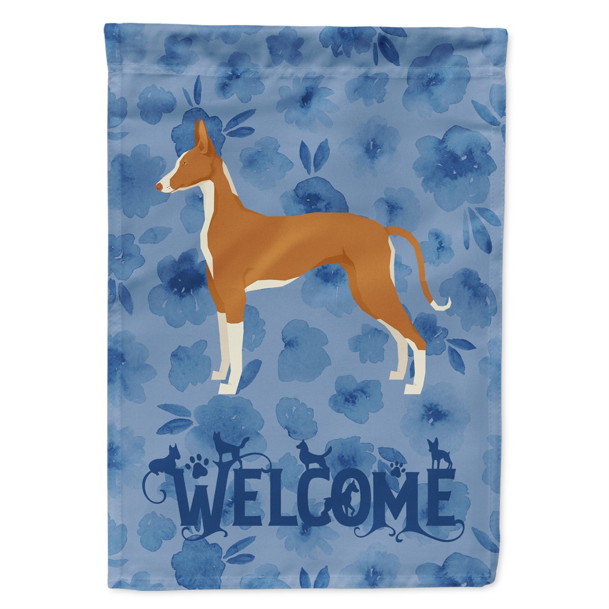 Ibizan Hound Welcome Flag Garden Size
