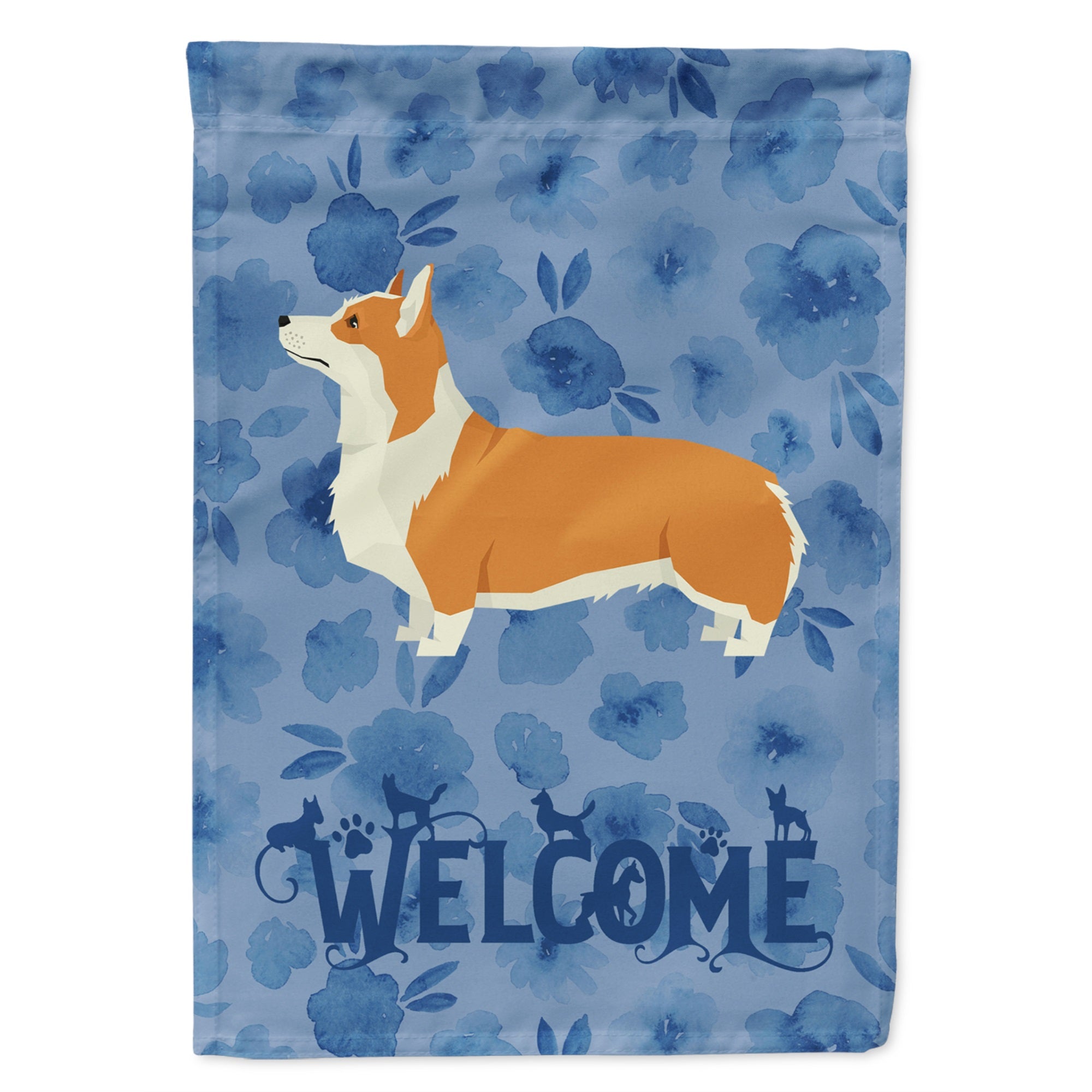 Pembroke Corgi Welcome Flag Garden Size