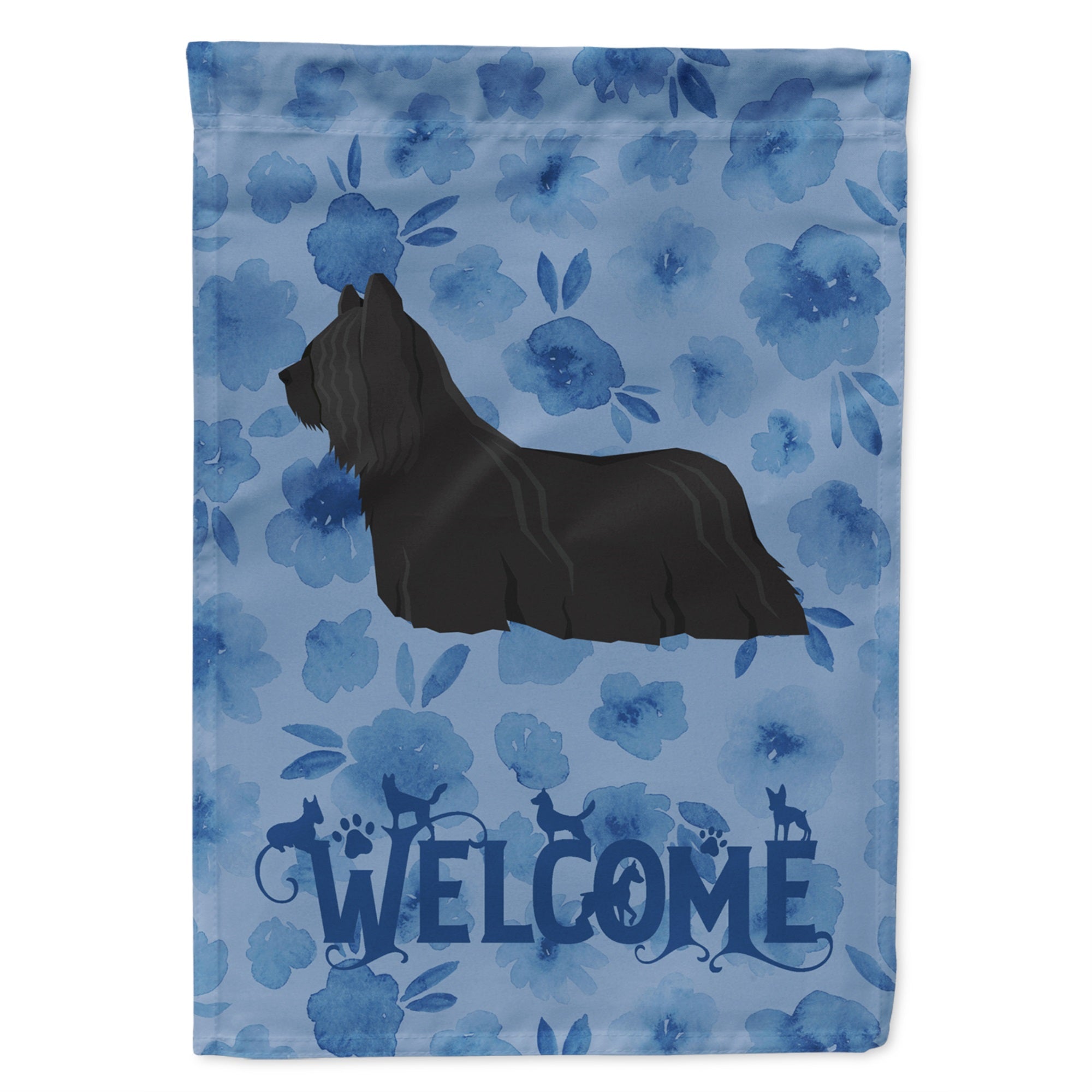 Skye Terrier Welcome Flag Garden Size