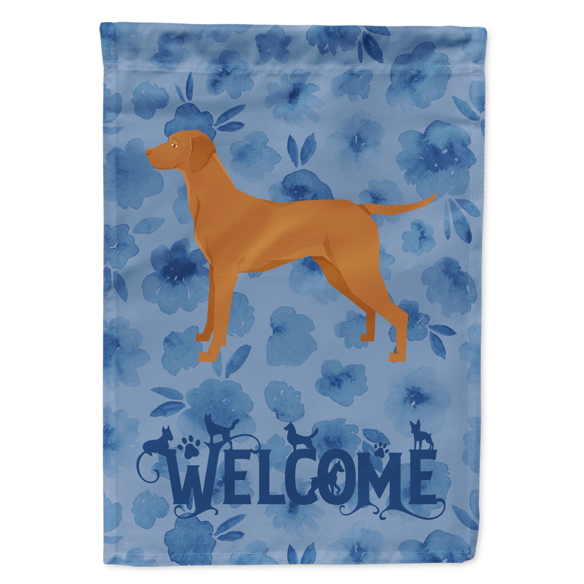 Vizsla Welcome Flag Garden Size