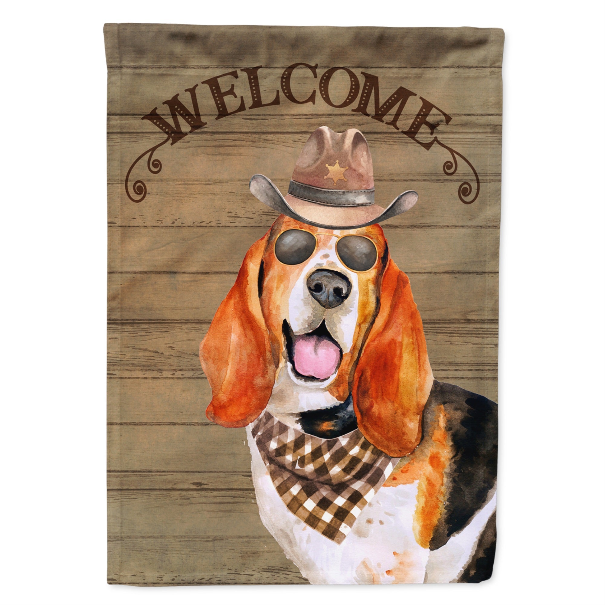 Basset Hound Country Dog Flag Garden Size