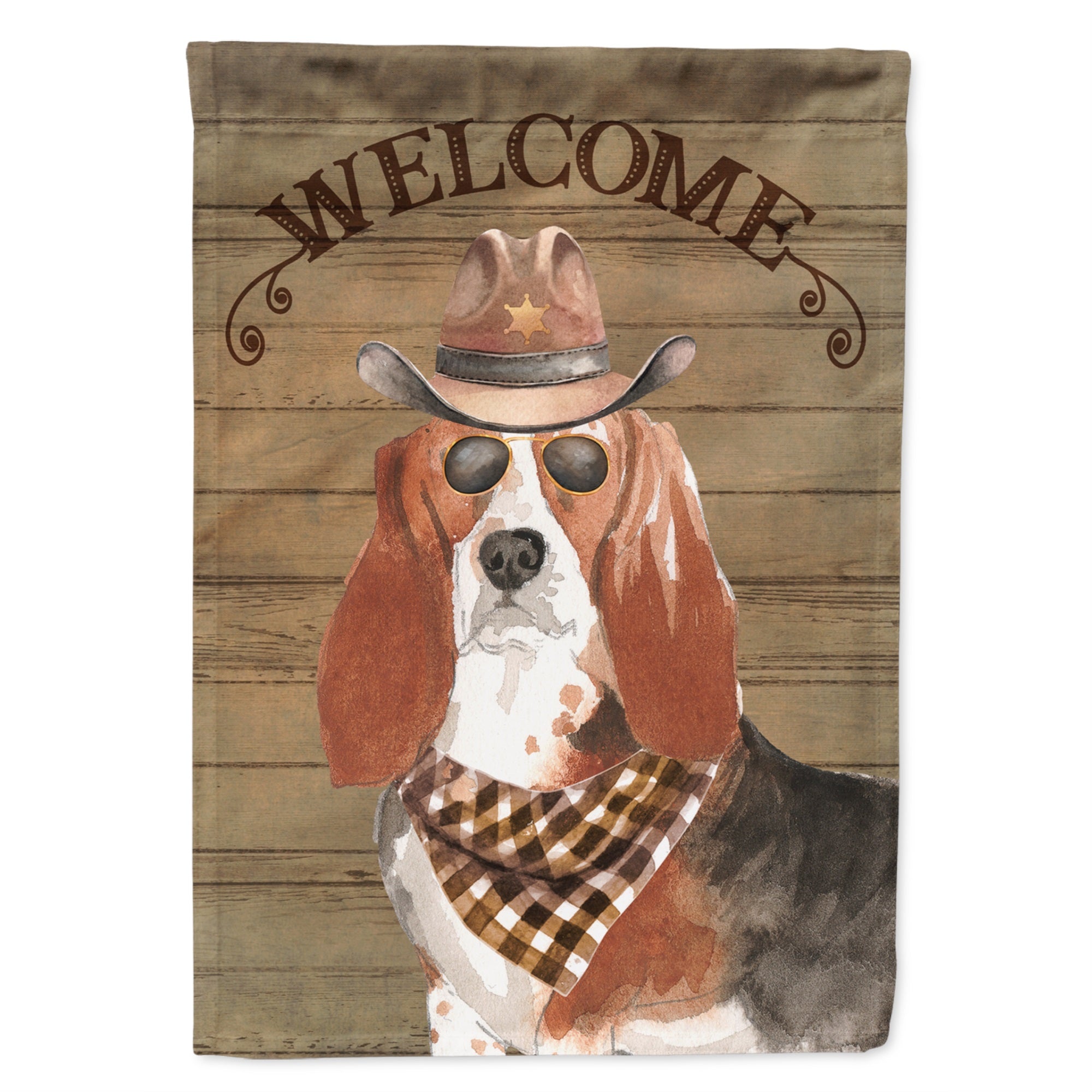 Basset Hound #2 Country Dog Flag Garden Size