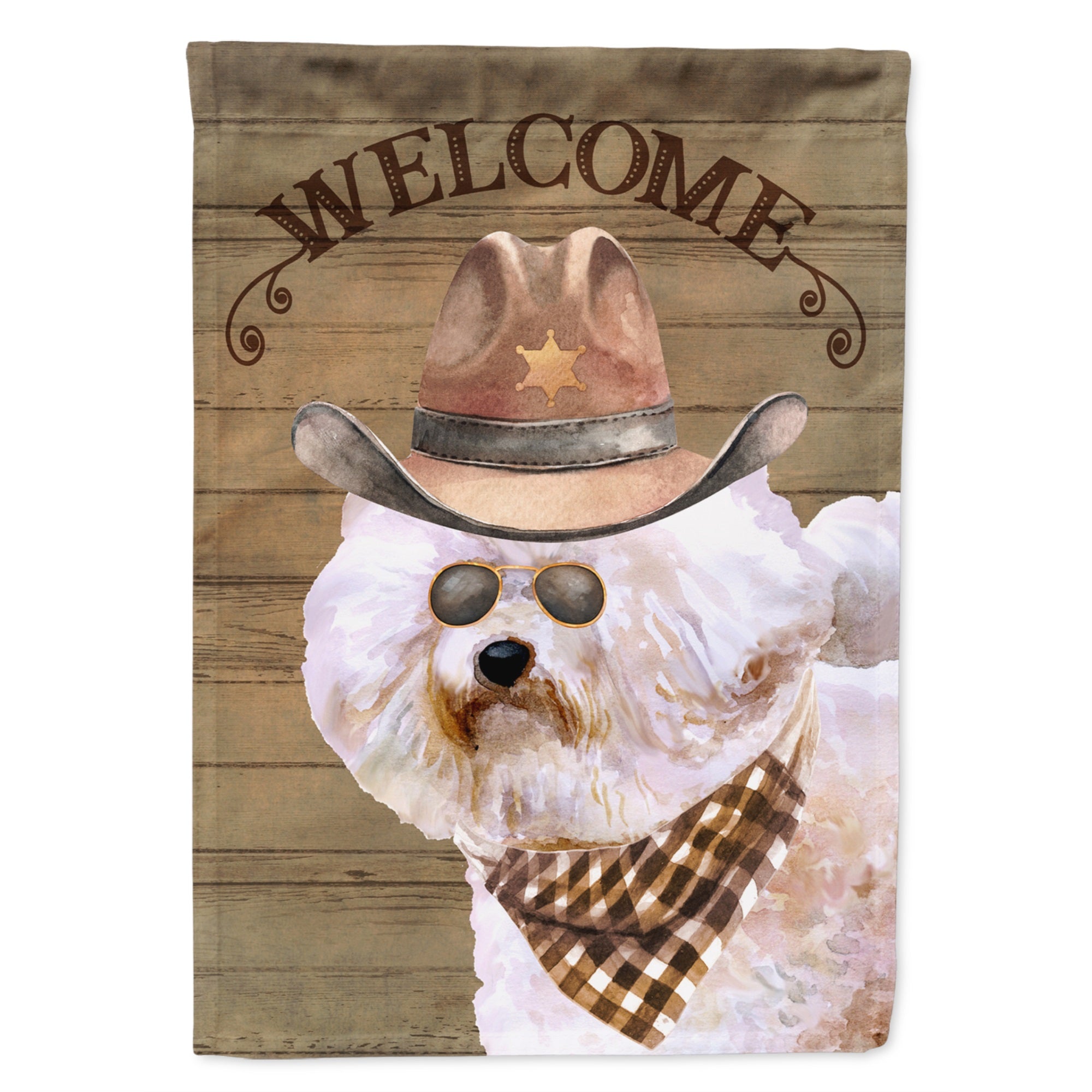 Bichon Fris Country Dog Flag Garden Size
