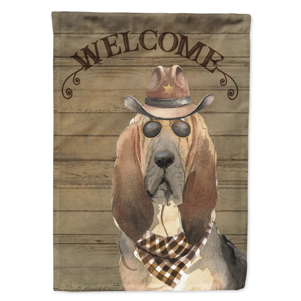 Bloodhound Country Dog Flag Garden Size