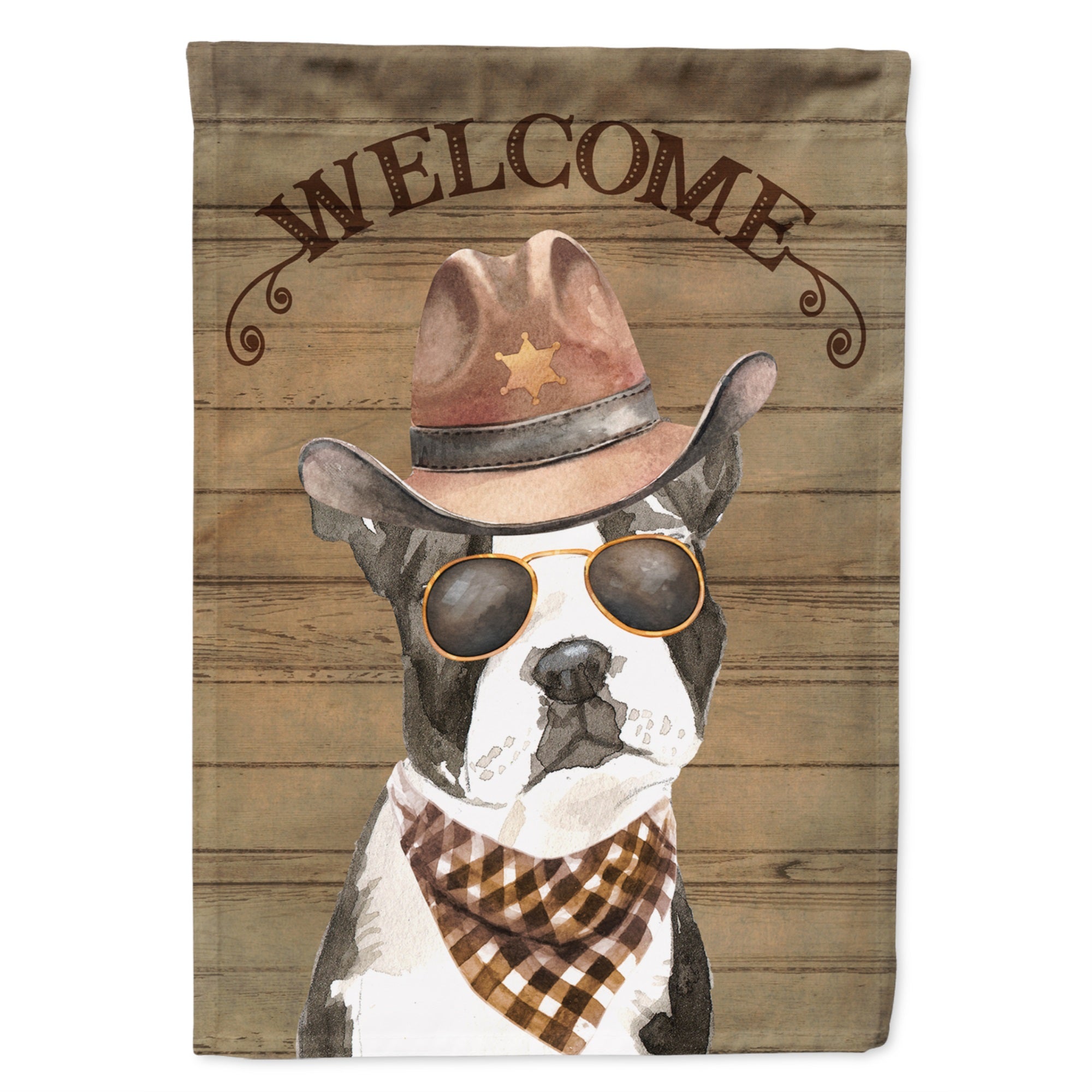 Boston Terrier Country Dog Flag Garden Size