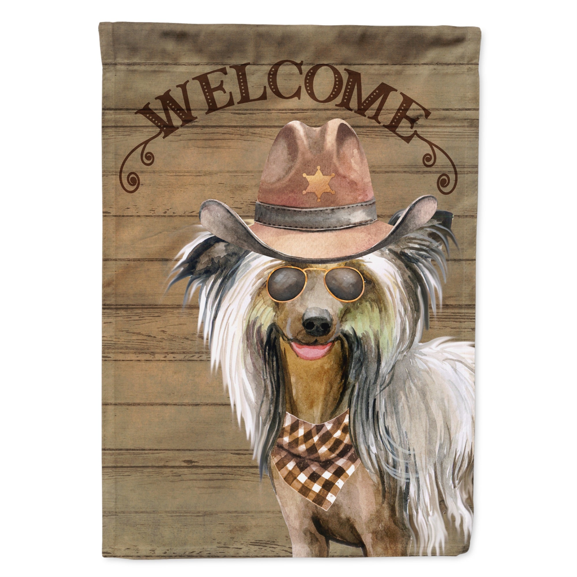 Chinese Crested Country Dog Flag Garden Size