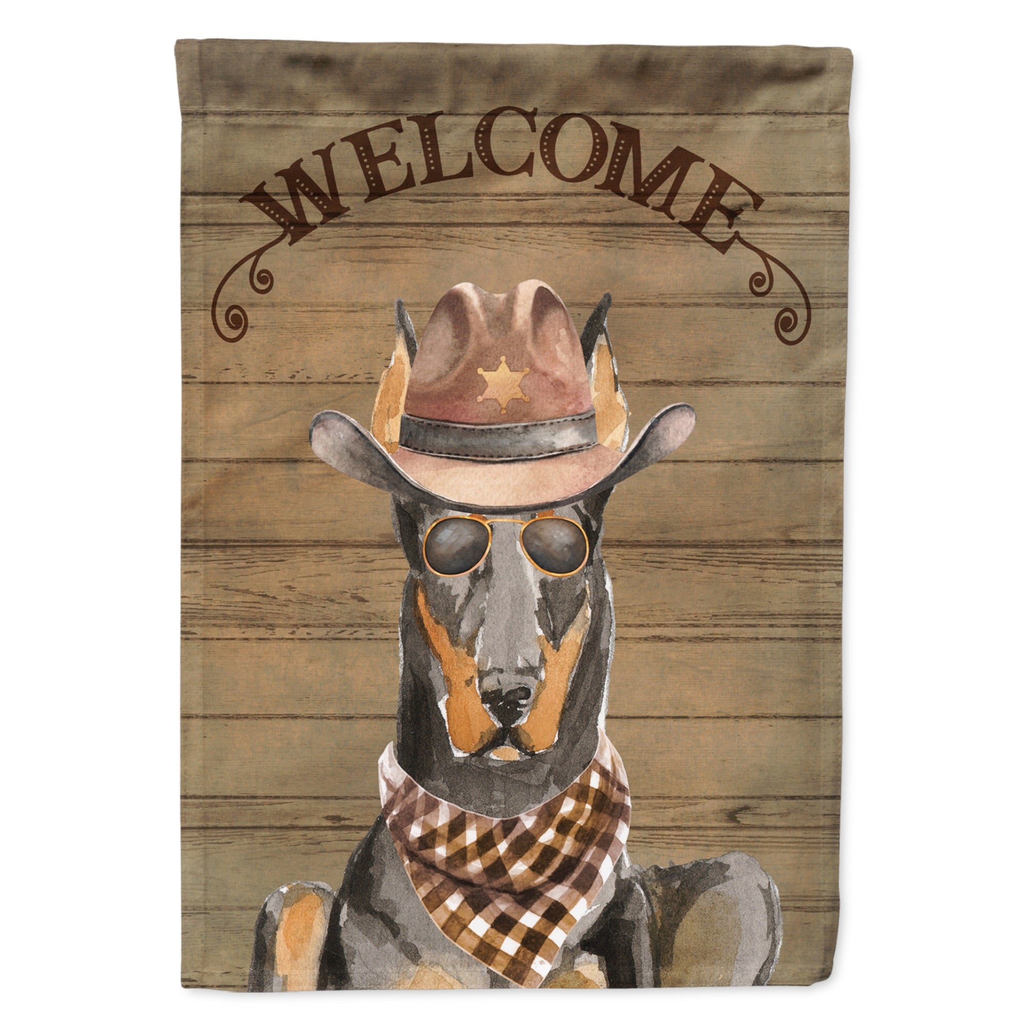 Doberman Pinscher Country Dog Flag Garden Size