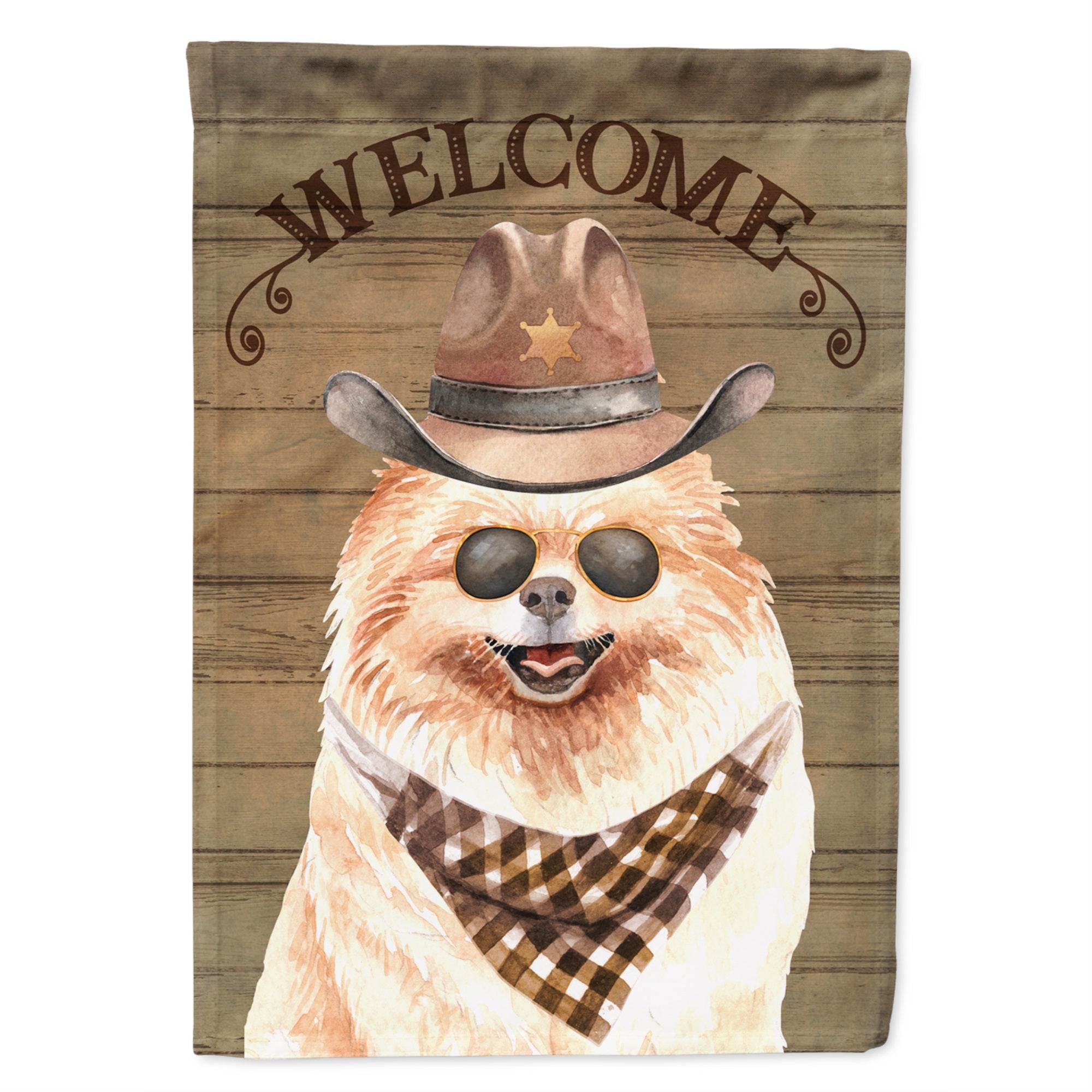 Pomeranian Country Dog Flag Garden Size