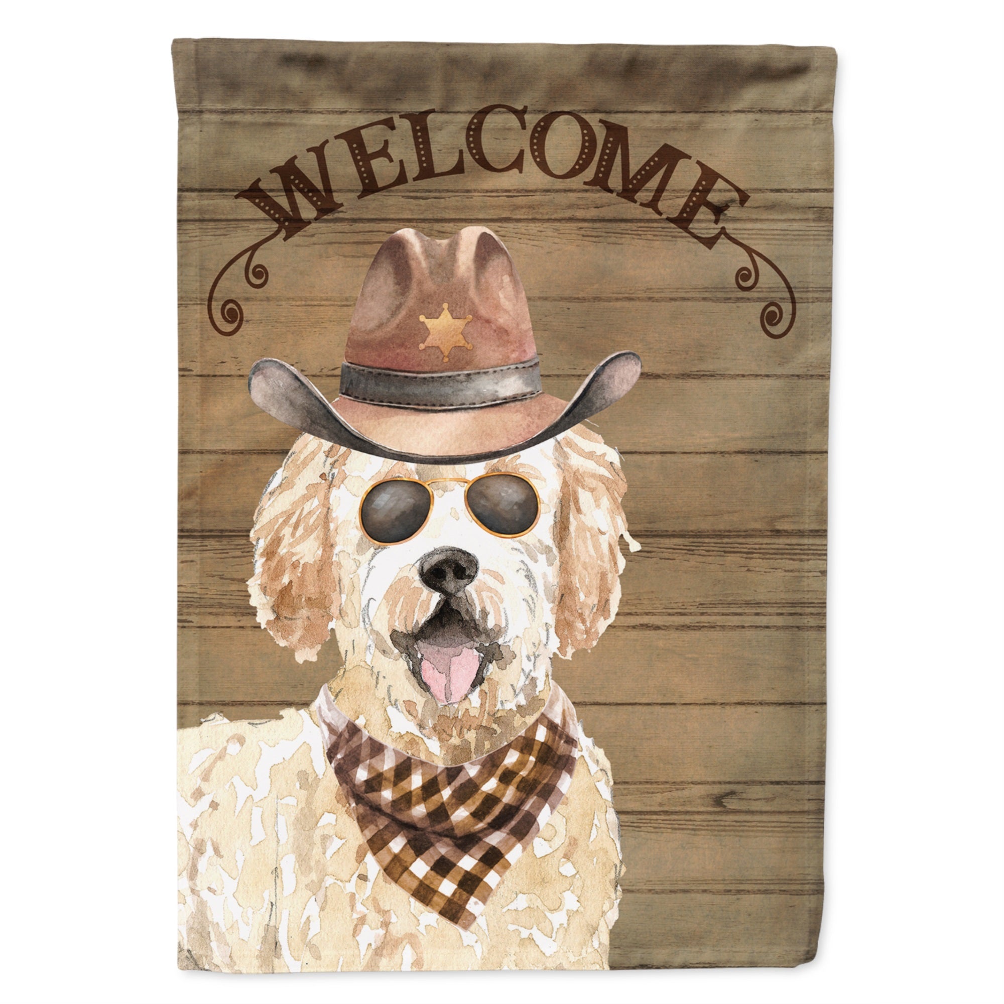 Goldendoodle Country Dog Flag Garden Size