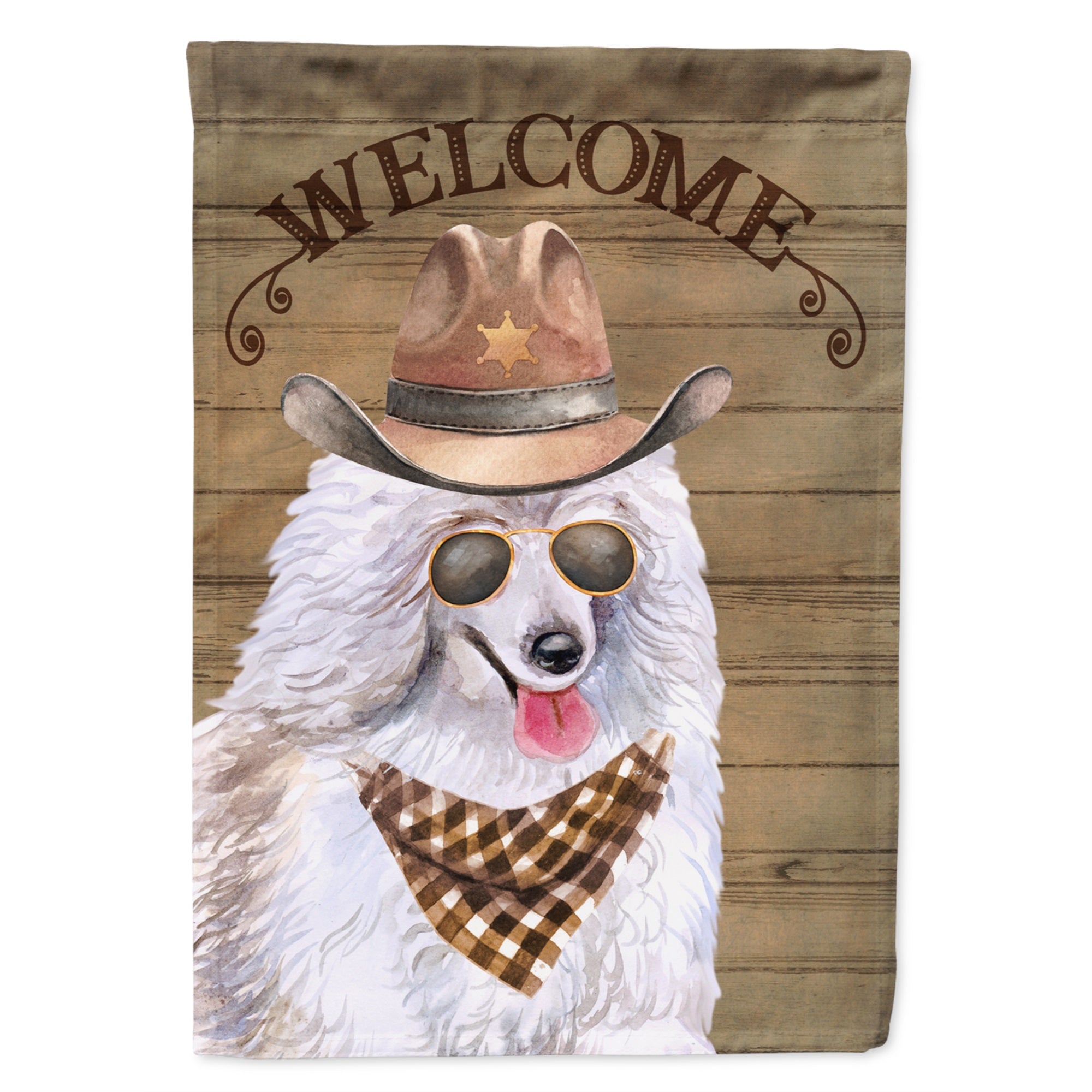Medium Poodle Country Dog Flag Garden Size