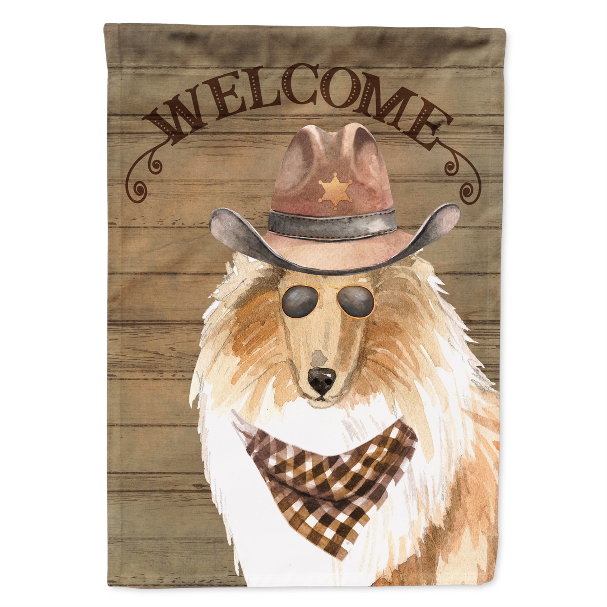 Rough Collie Country Dog Flag Garden Size