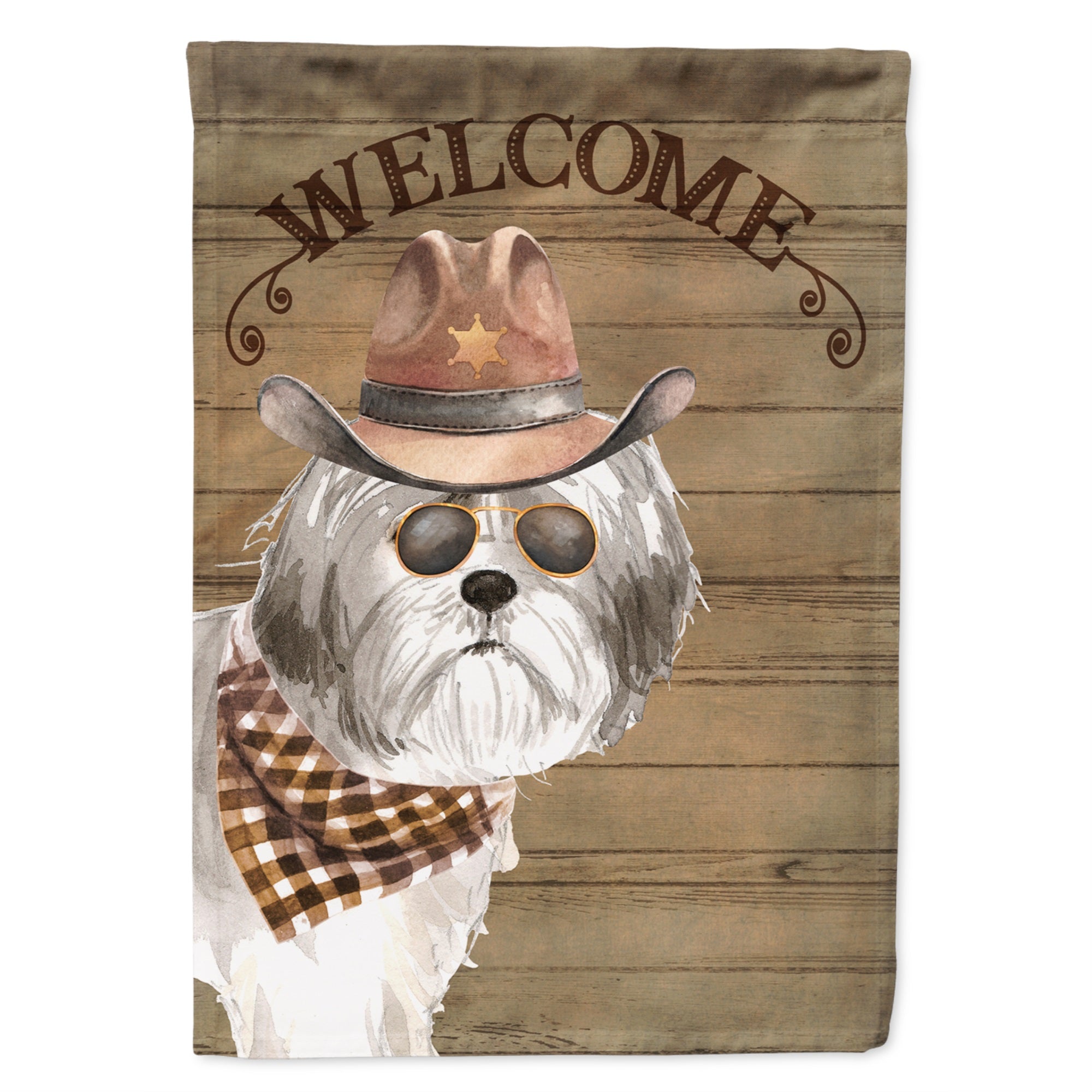 Shih Tzu Puppy Cut Country Dog Flag Garden Size