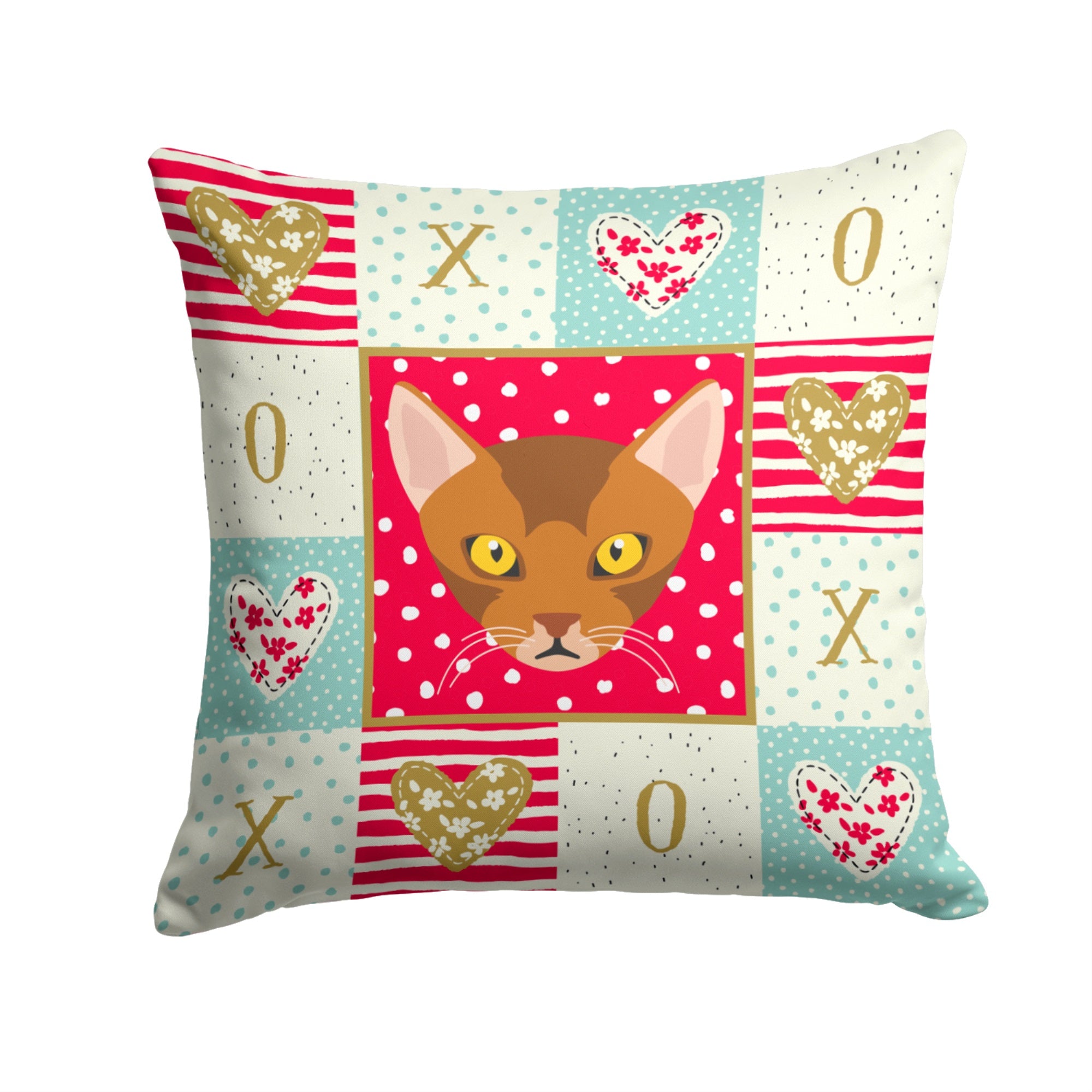 Abyssinian Cat Love Fabric Decorative Pillow
