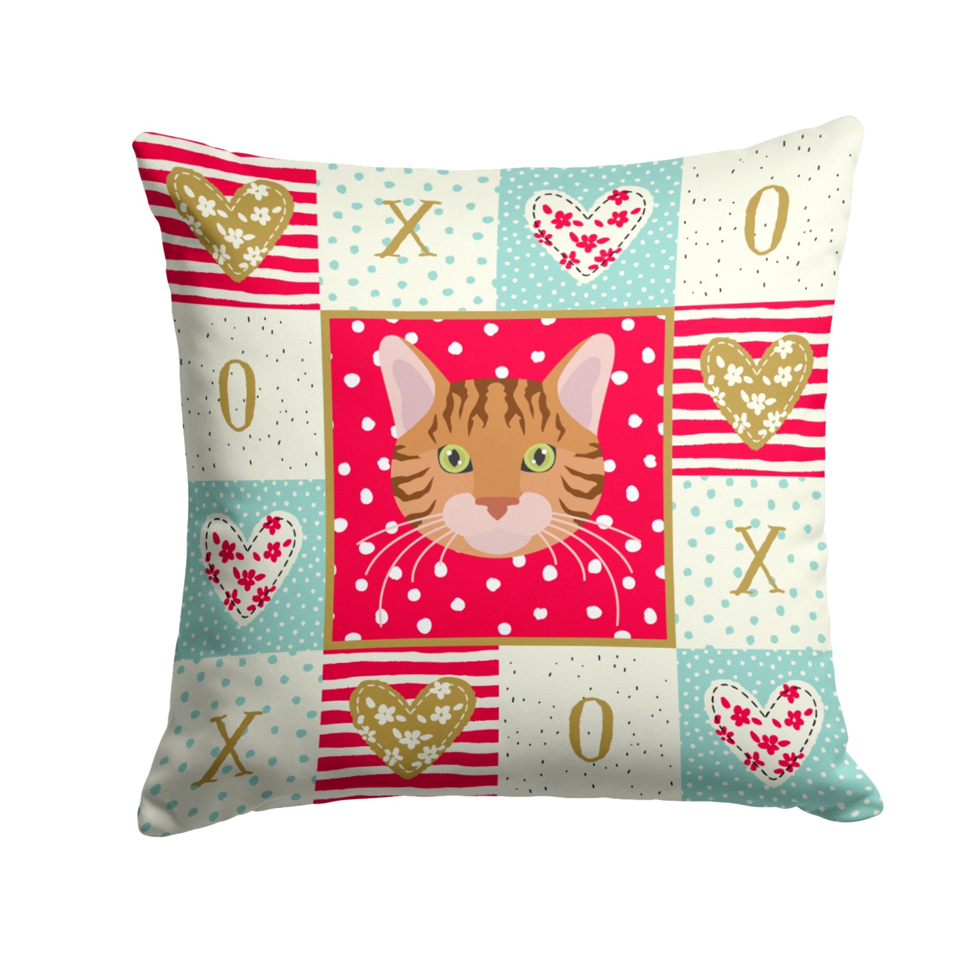 Bengal Cat Love Fabric Decorative Pillow