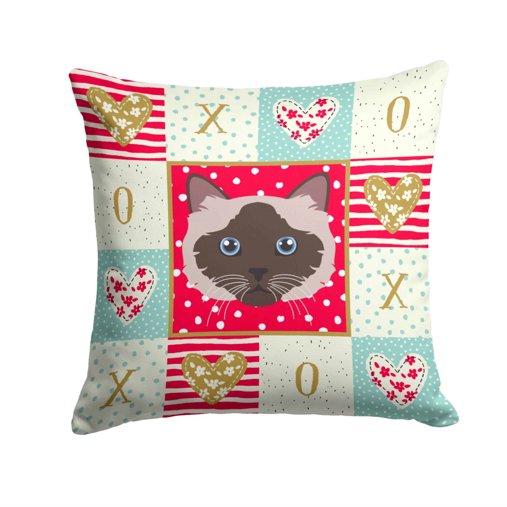 Birman Cat Love Fabric Decorative Pillow