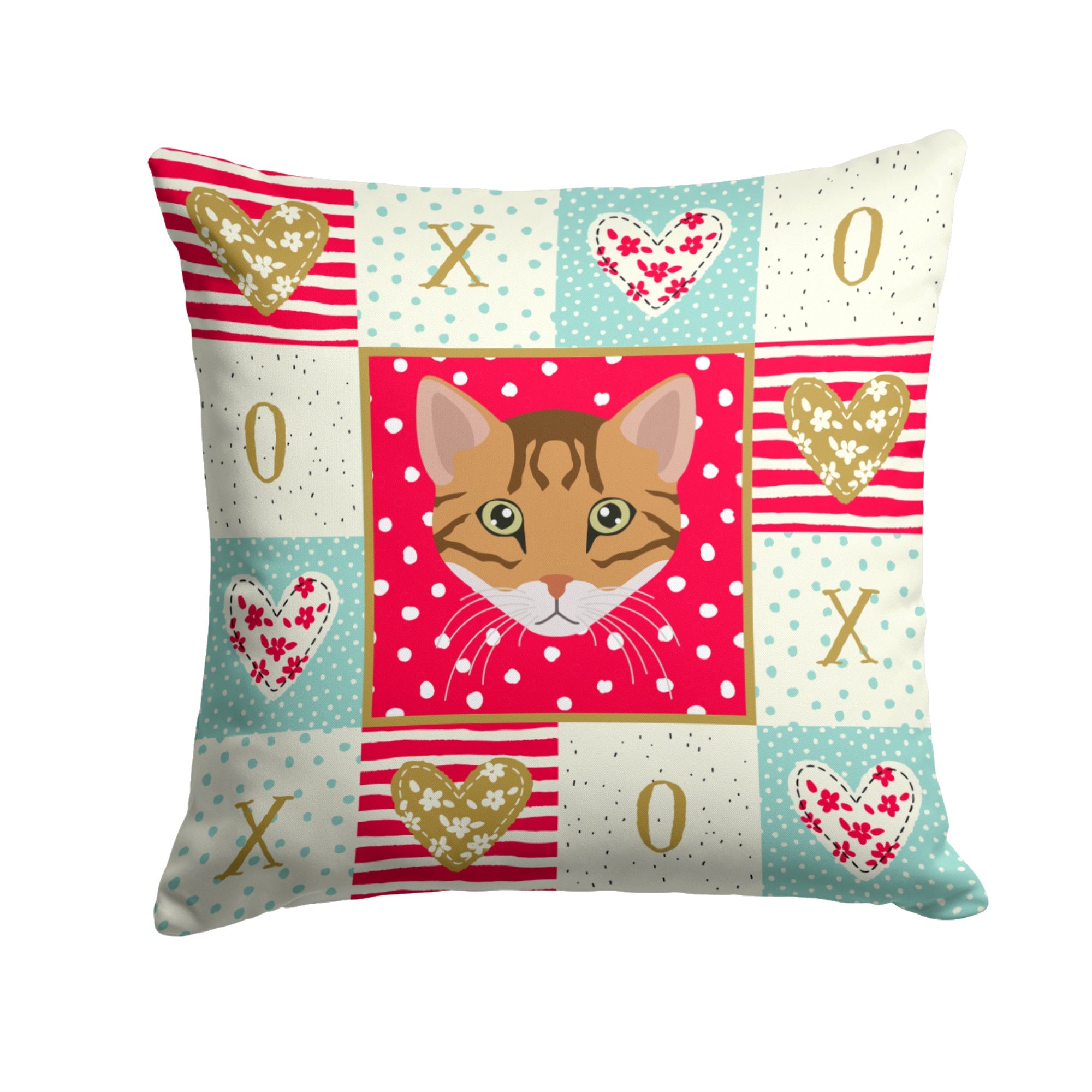 Cheetoh Cat Love Fabric Decorative Pillow