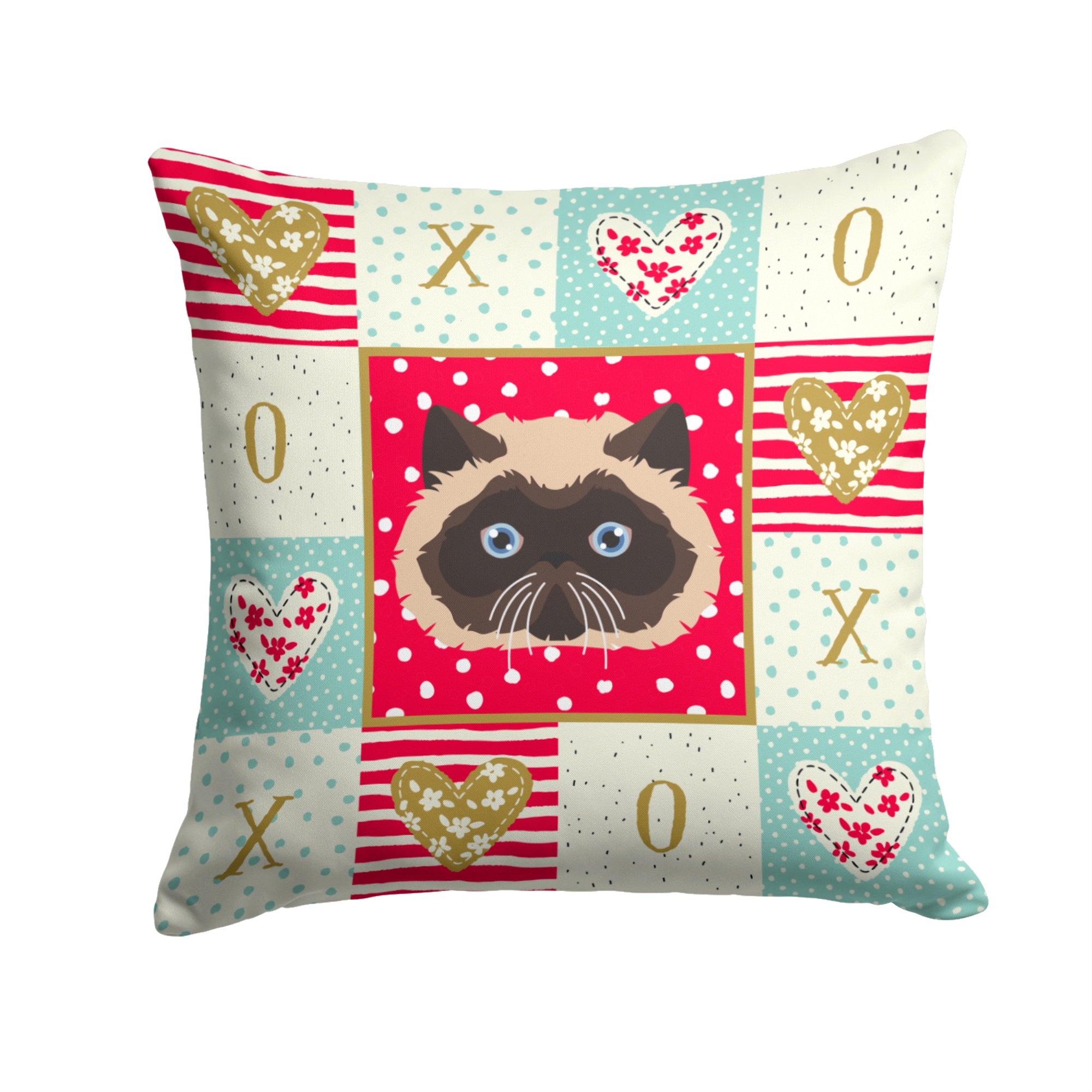 Colorpoint Persian Hymalayan Cat Love Fabric Decorative Pillow