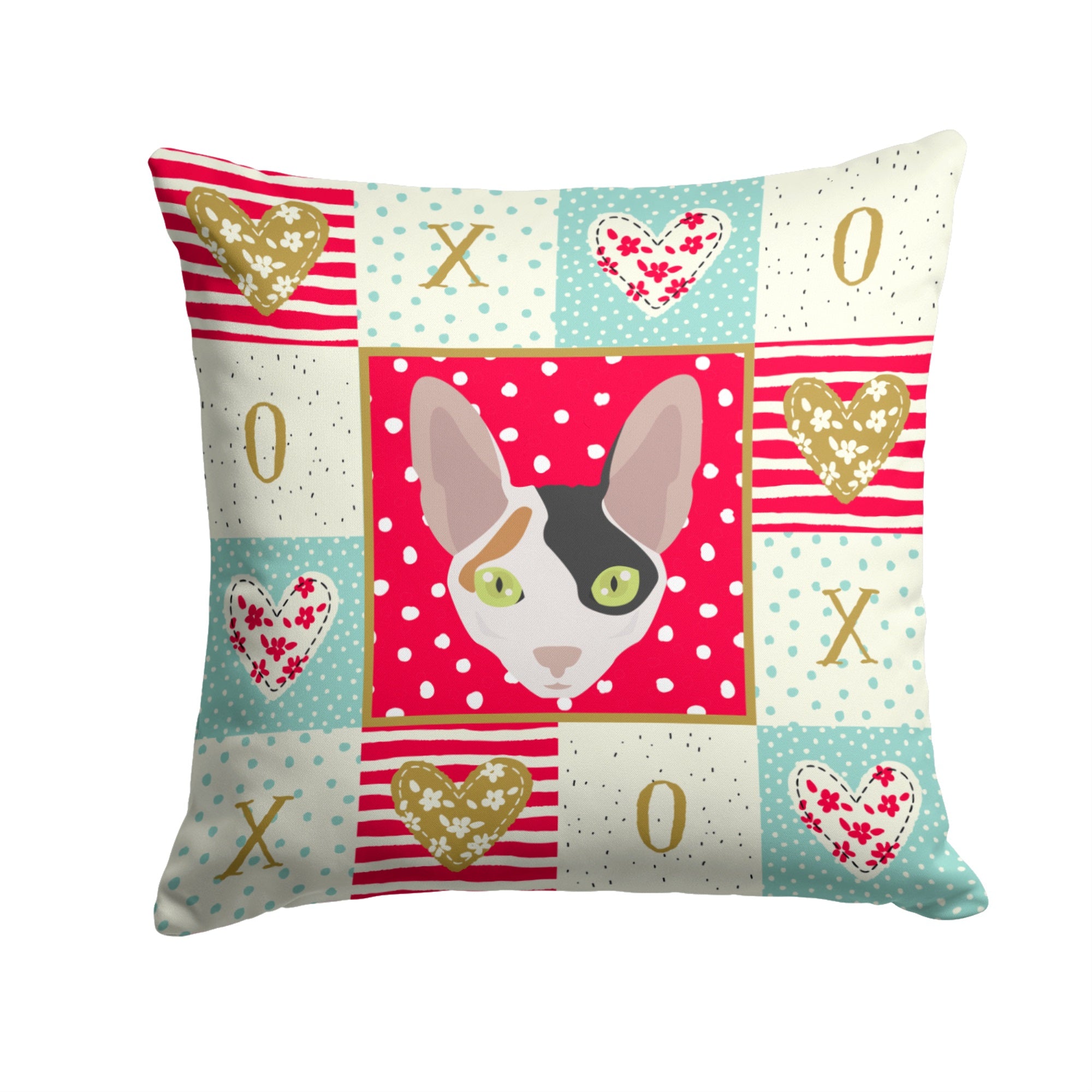 Cornish Rex Cat Love Fabric Decorative Pillow