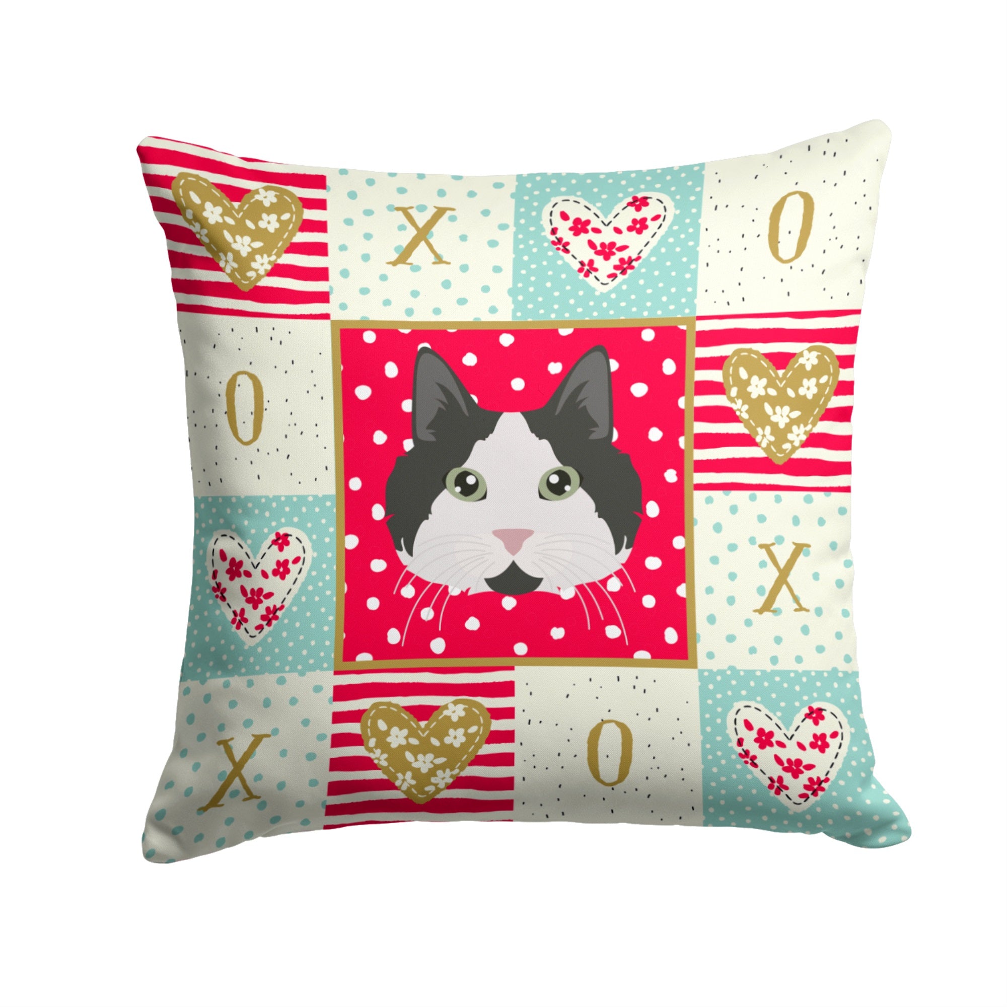 Cymric #2 Cat Love Fabric Decorative Pillow