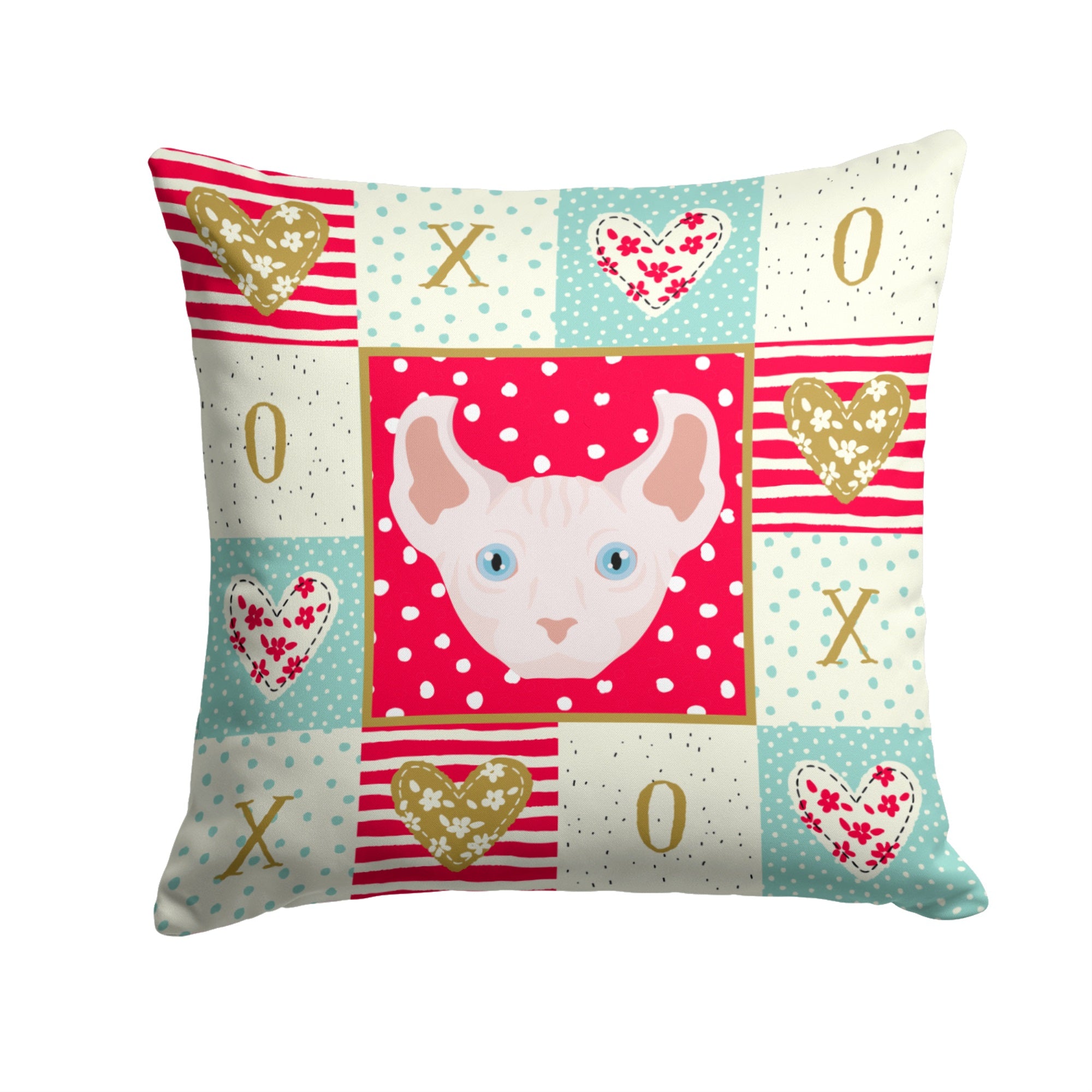 Dwelf Cat Love Fabric Decorative Pillow