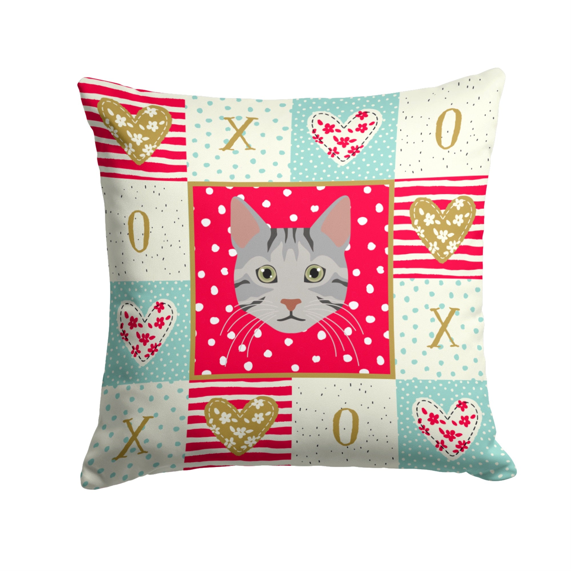 Egyptian Mau Cat Love Fabric Decorative Pillow