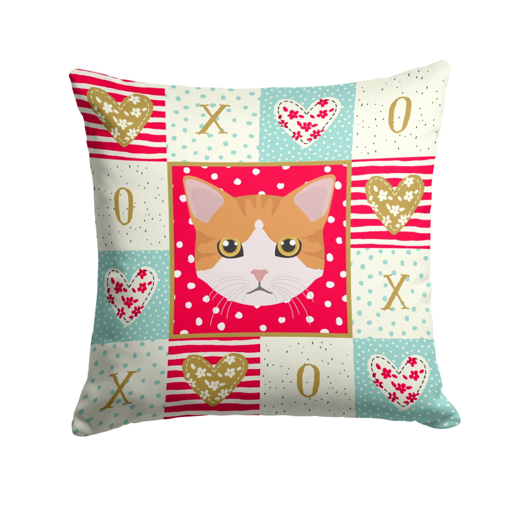 European Shorthair Cat Love Fabric Decorative Pillow