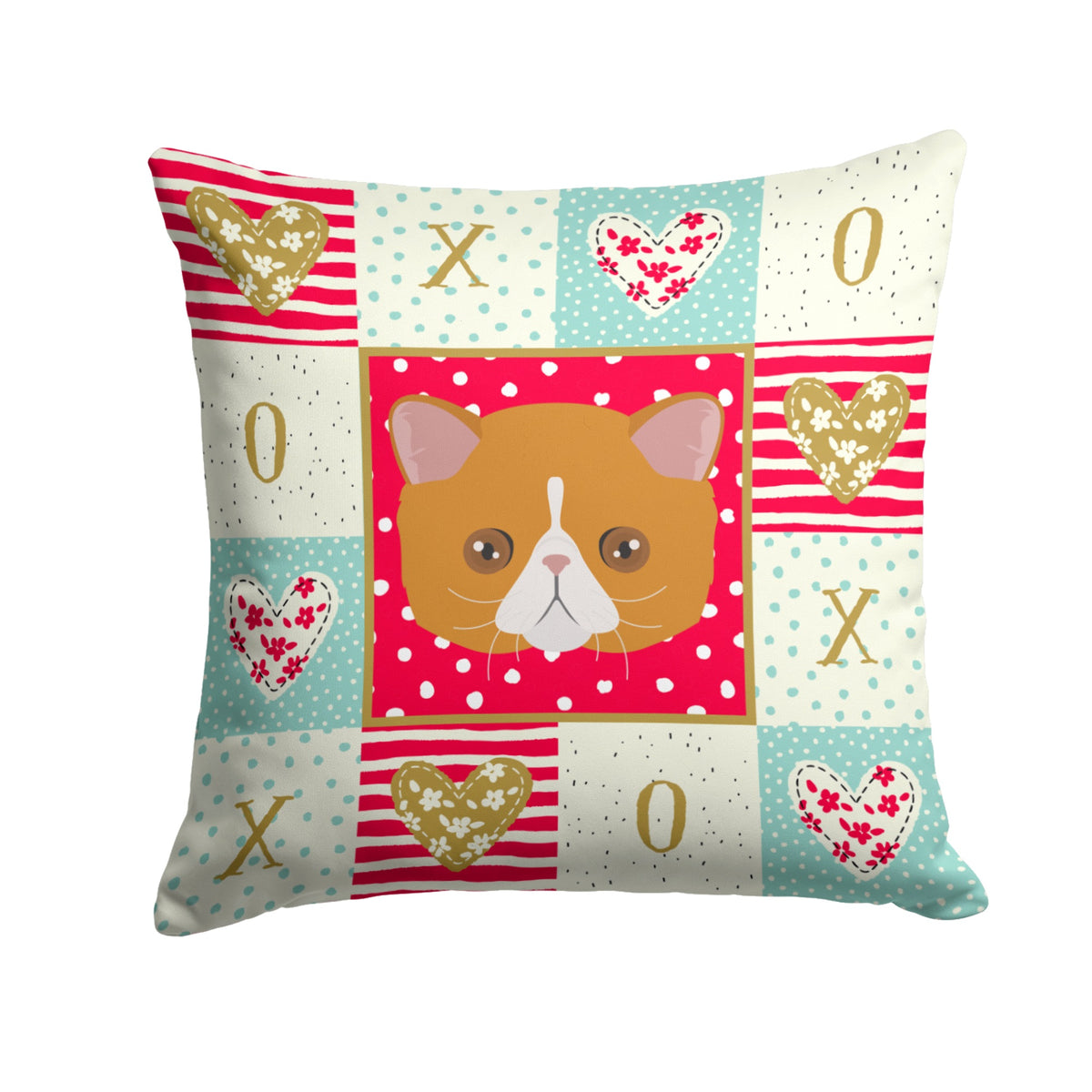 Exotic Shorthair Cat Love Fabric Decorative Pillow
