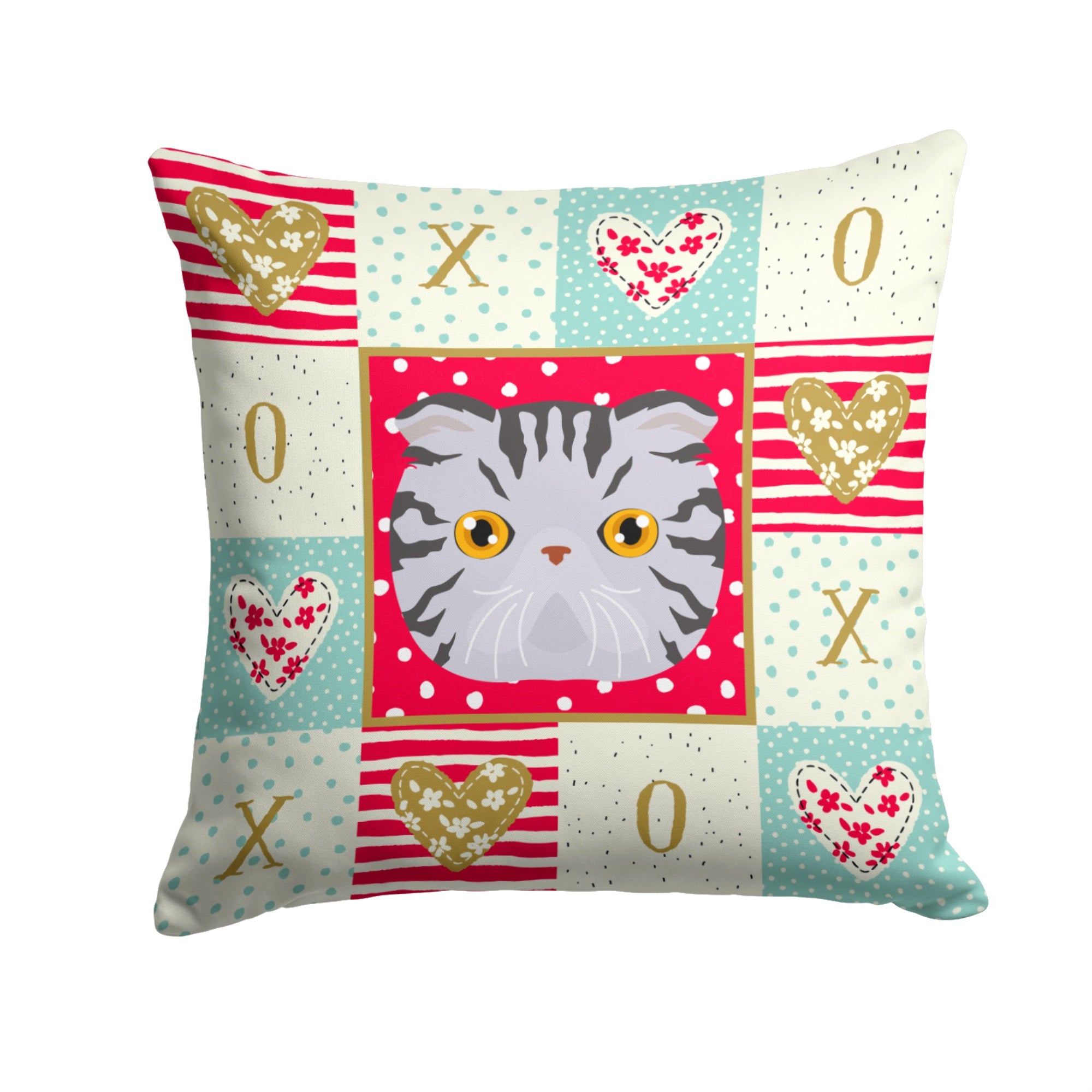 Foldex Exotic Fold Cat Love Fabric Decorative Pillow