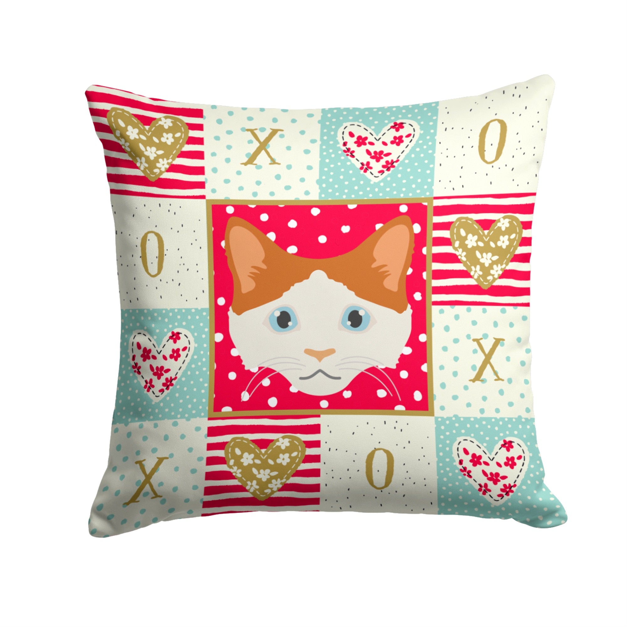 La Perm Cat Love Fabric Decorative Pillow