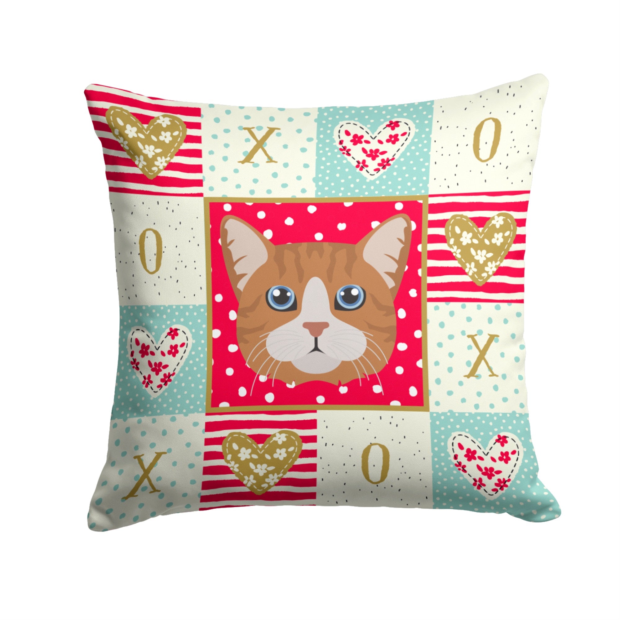 Manx Cat Love Fabric Decorative Pillow