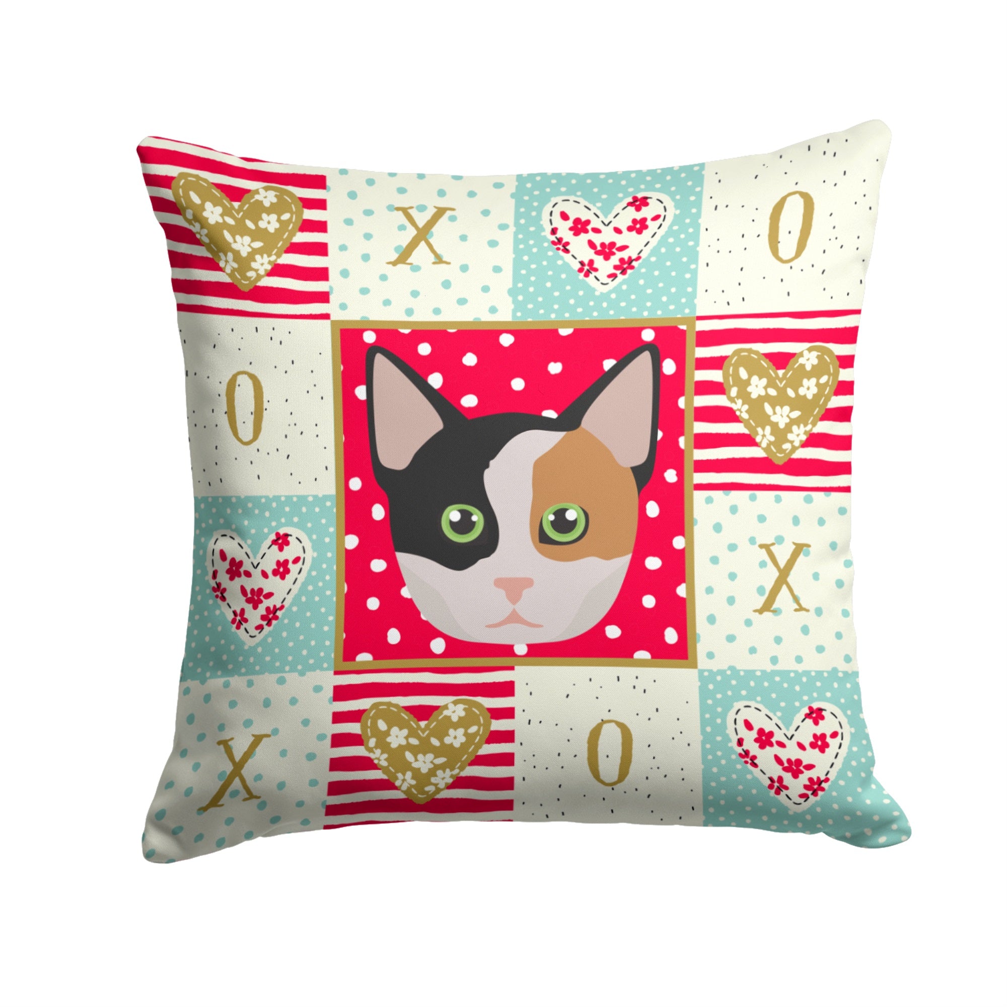Munchkin Cat Love Fabric Decorative Pillow