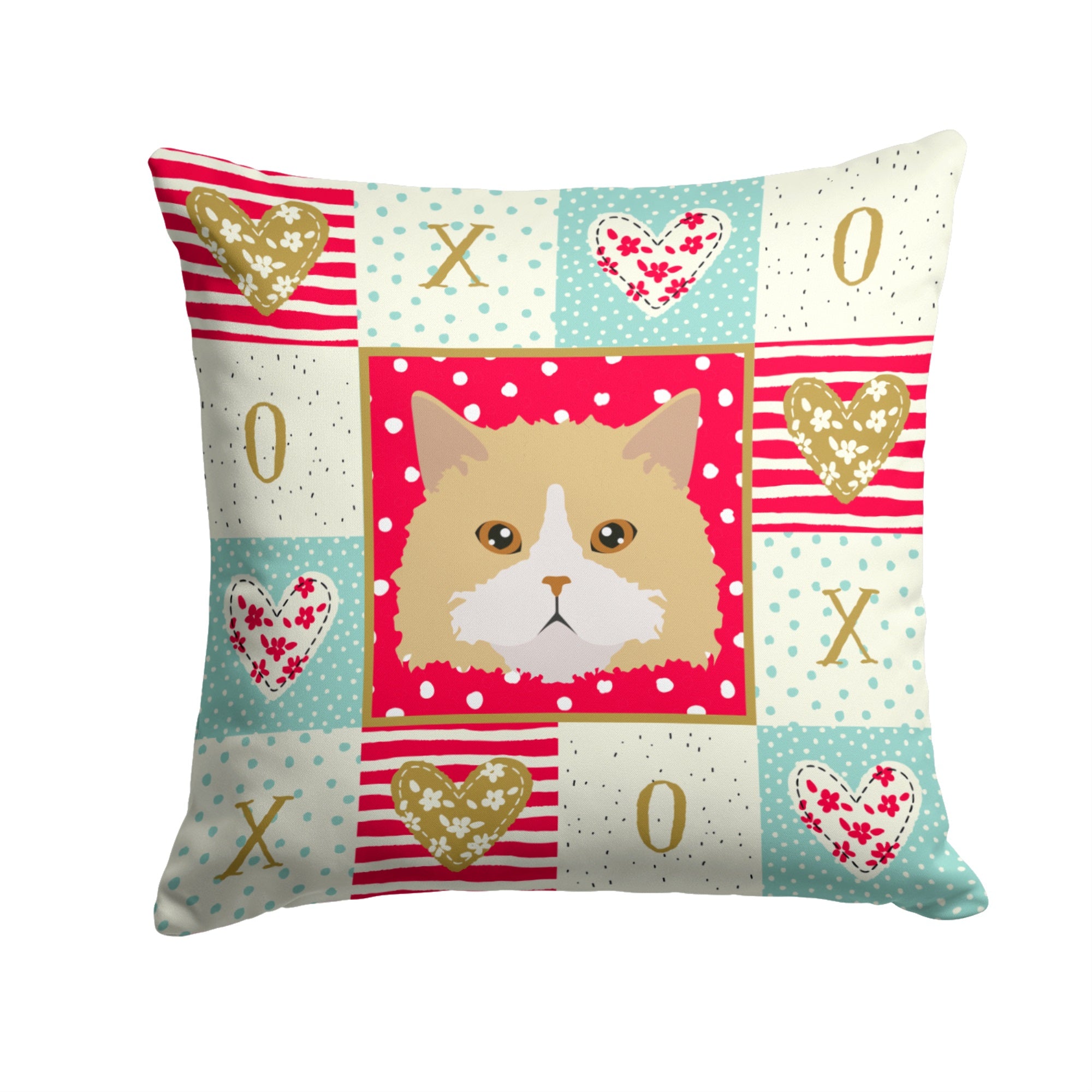 Oregon Rex Cat Love Fabric Decorative Pillow