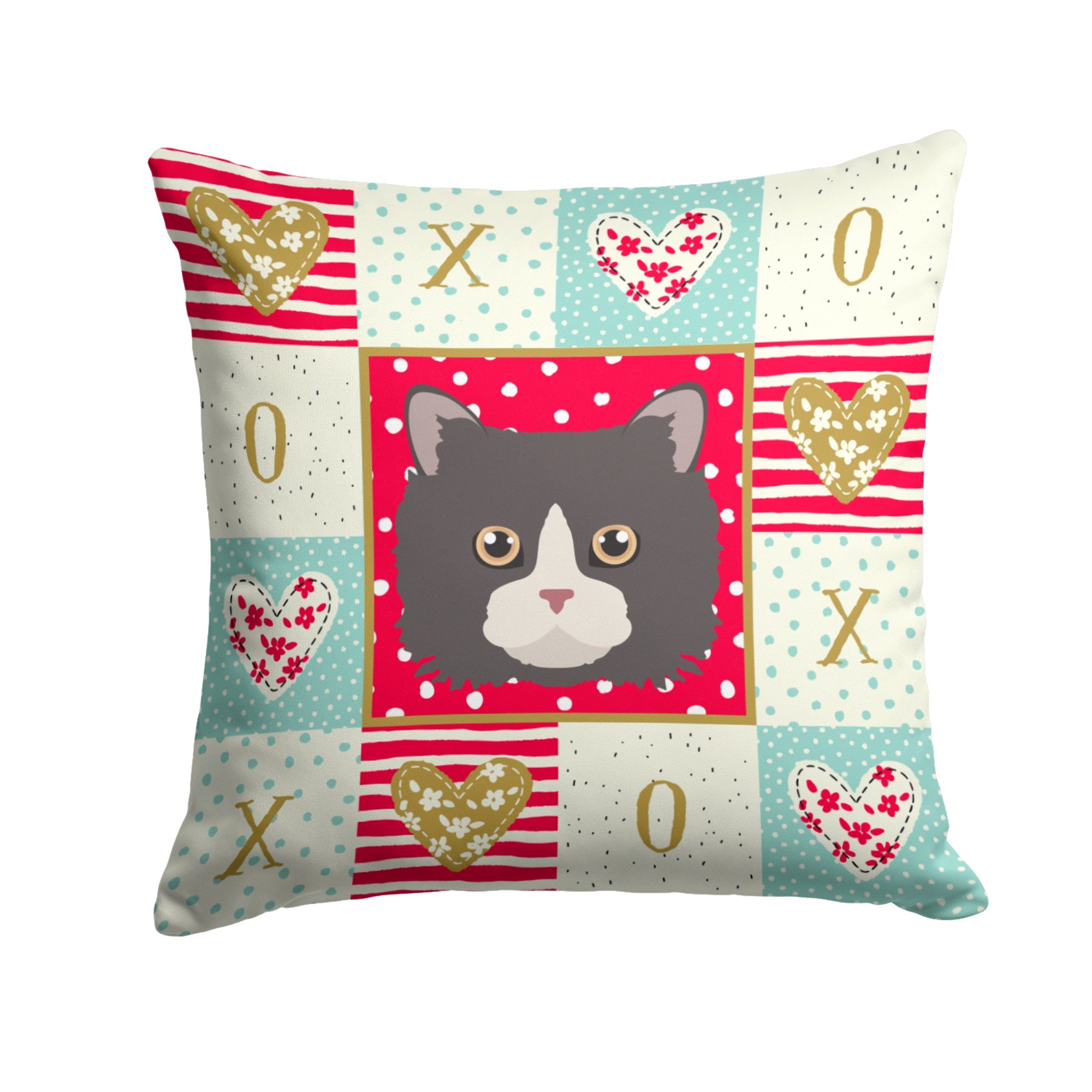 Poodle Cat Love Fabric Decorative Pillow