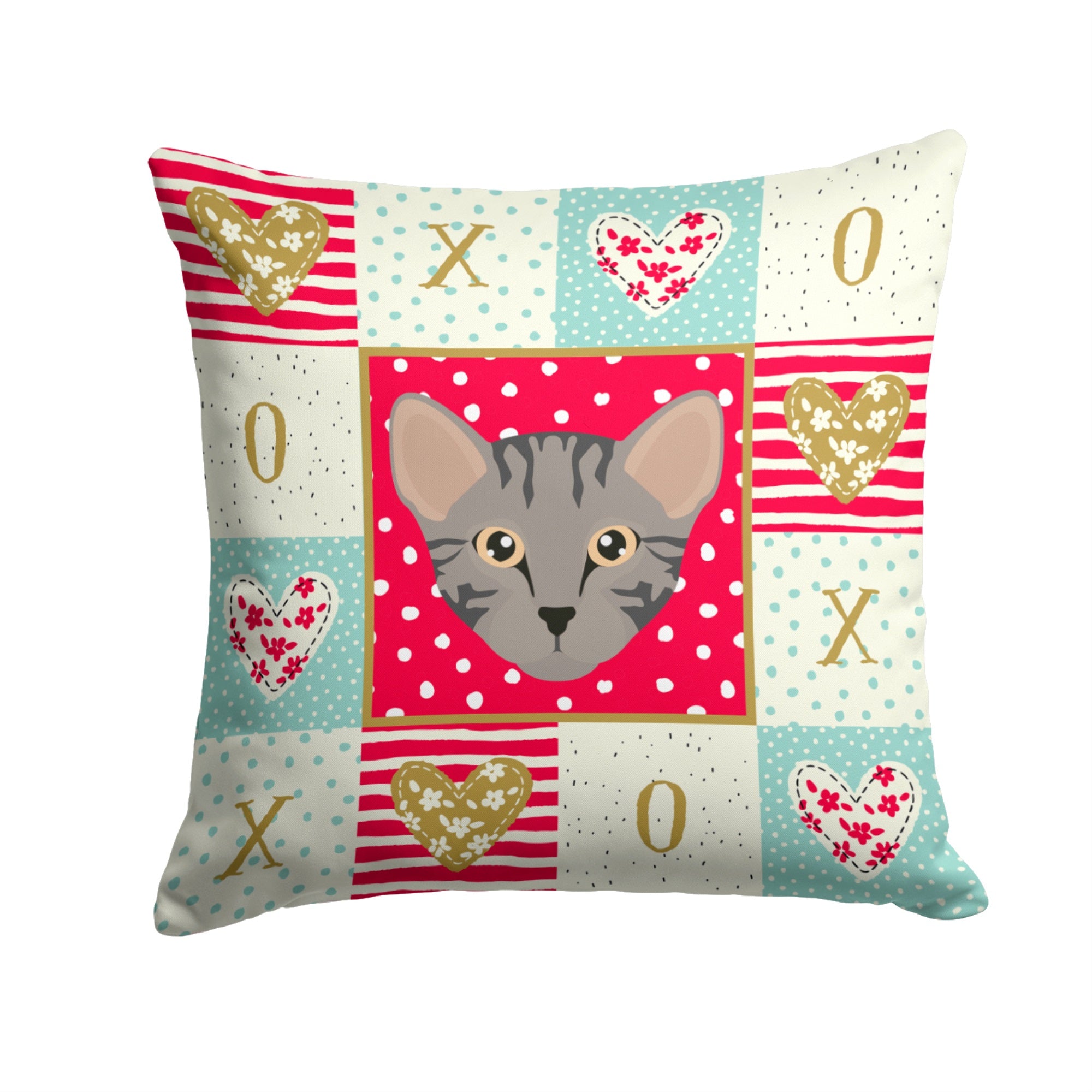 Safari Cat Love Fabric Decorative Pillow