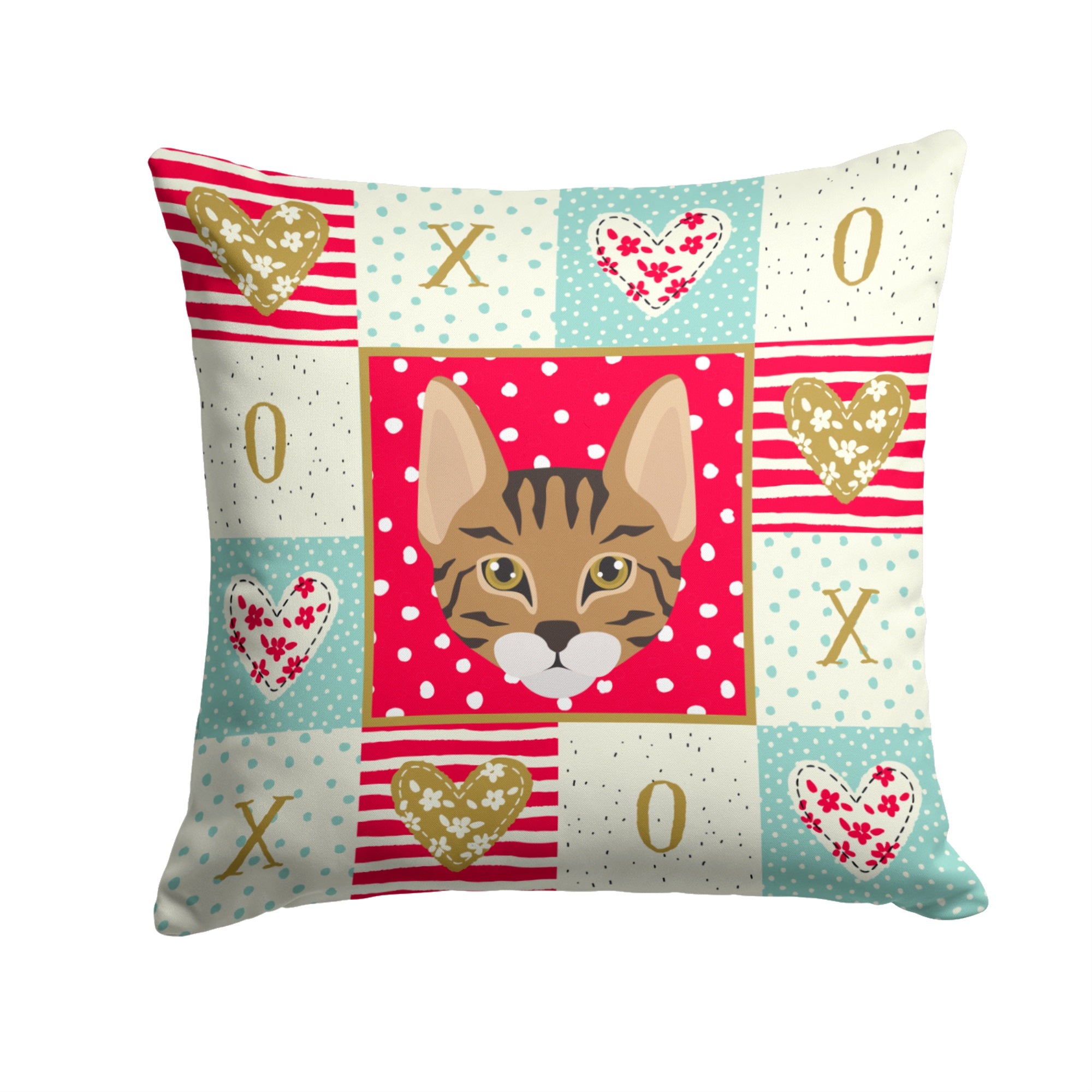 Savannah Cat Love Fabric Decorative Pillow