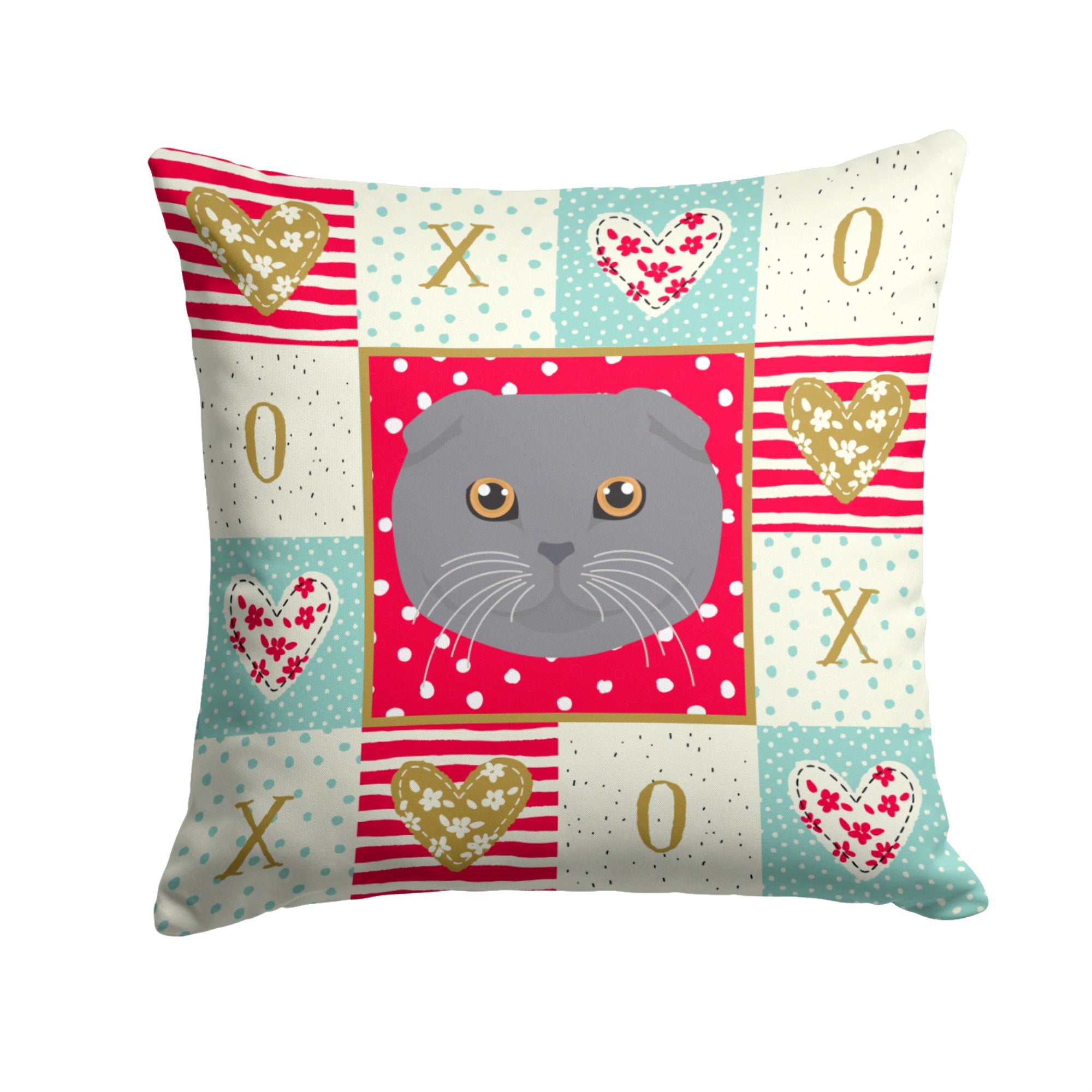 Scottish Fold Cat Love Fabric Decorative Pillow