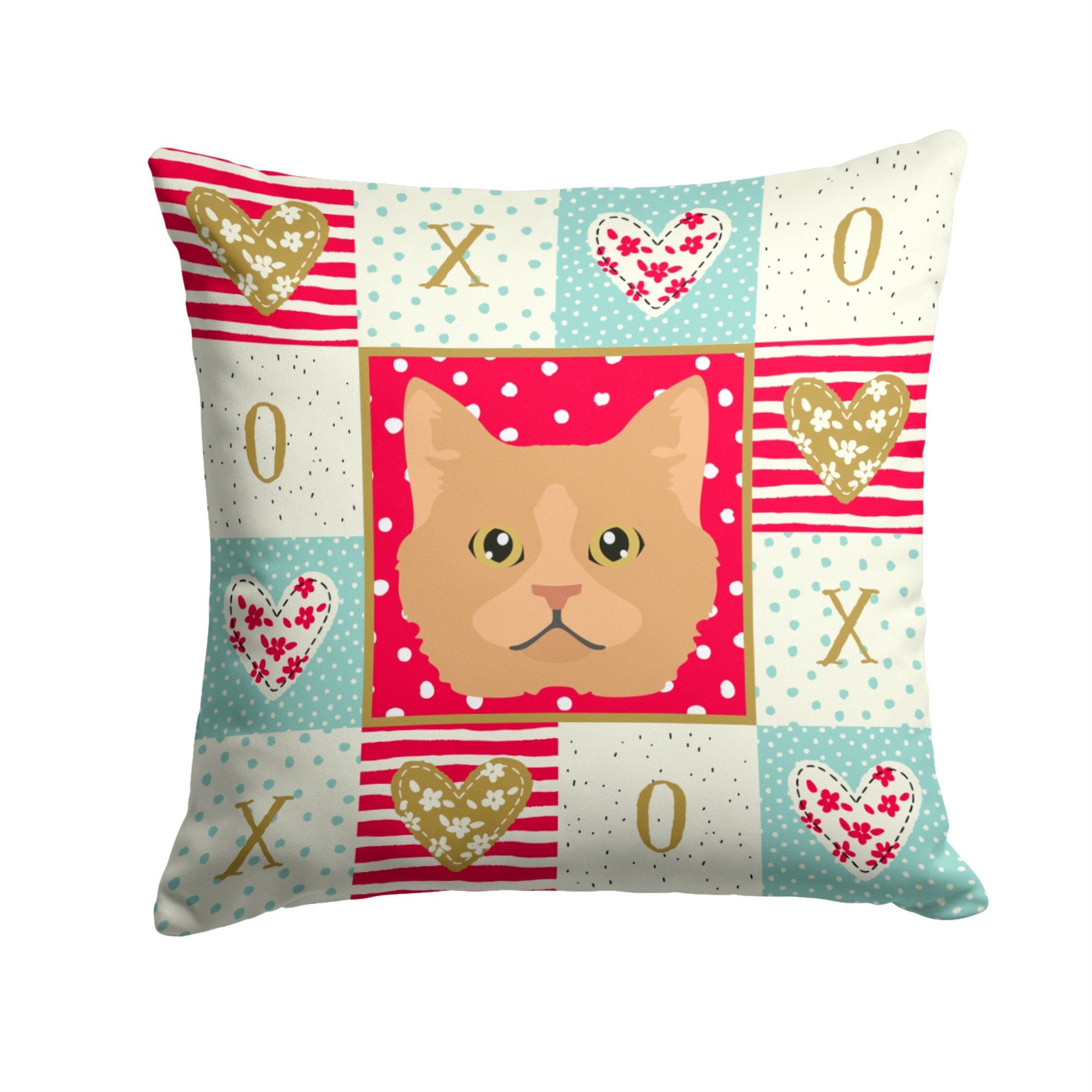 Selkirk Rex Cat Love Fabric Decorative Pillow