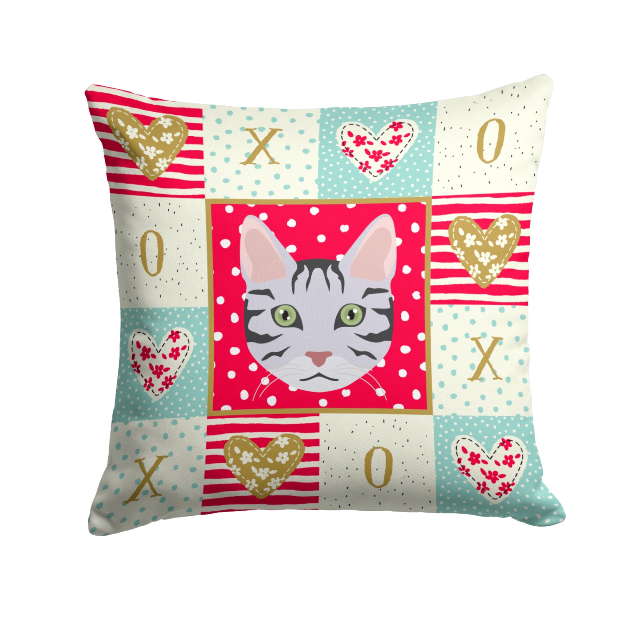 Serengeti Cat Love Fabric Decorative Pillow