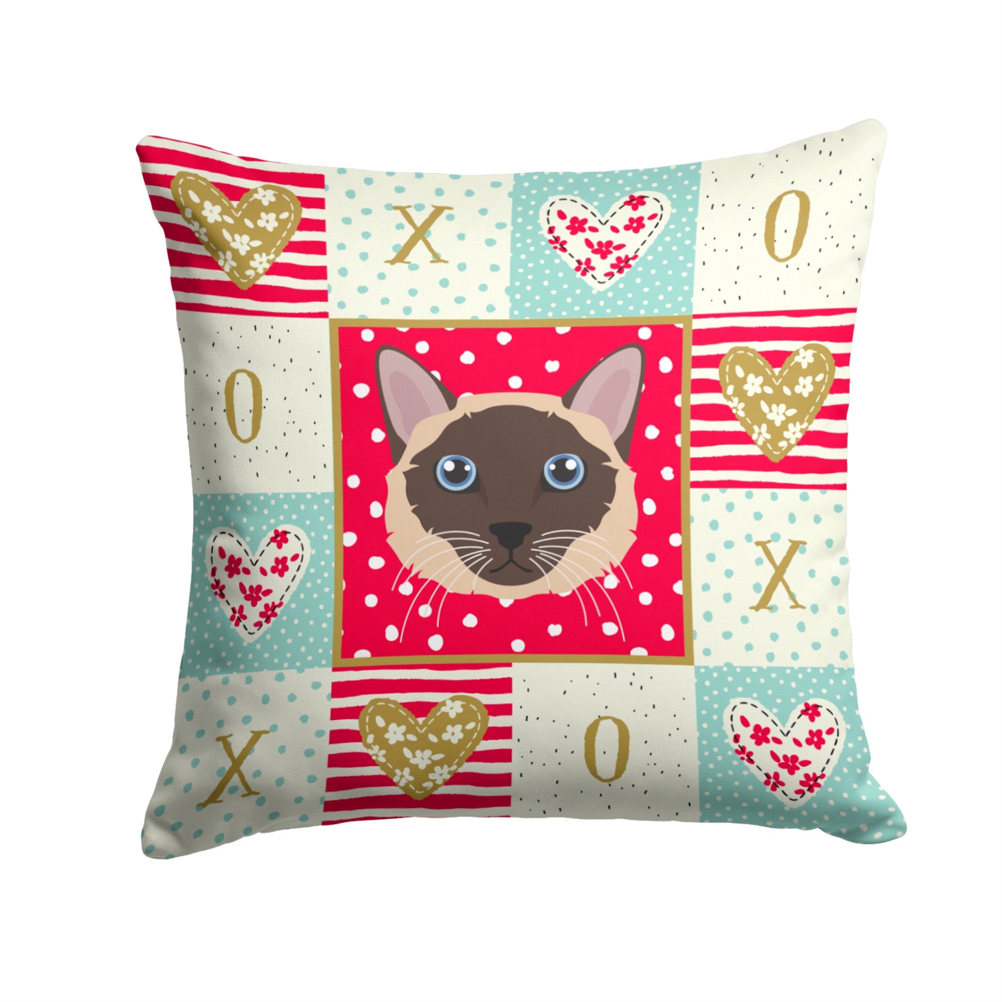 Siamese Traditional Cat Love Fabric Decorative Pillow
