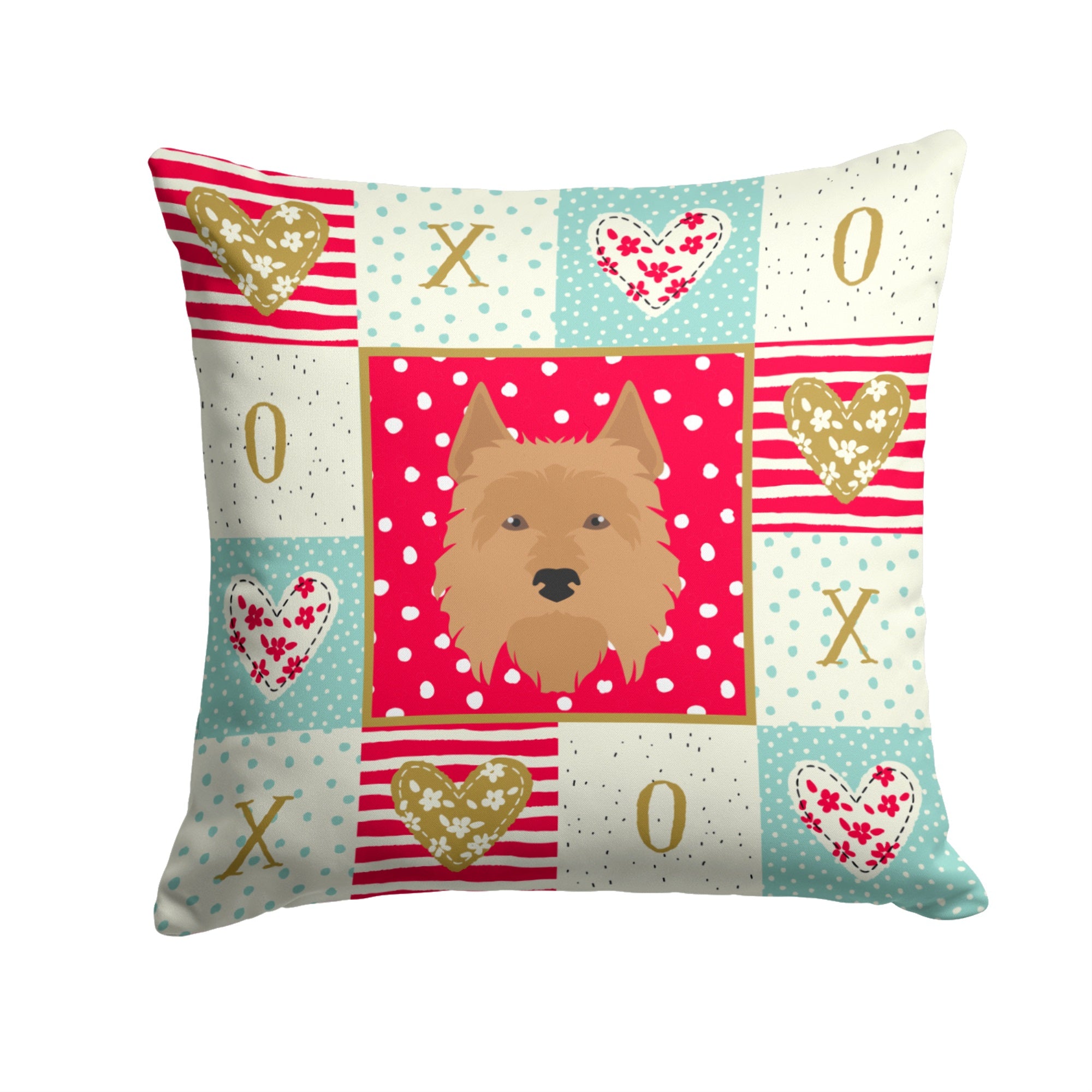 Australian Terrier Love Fabric Decorative Pillow
