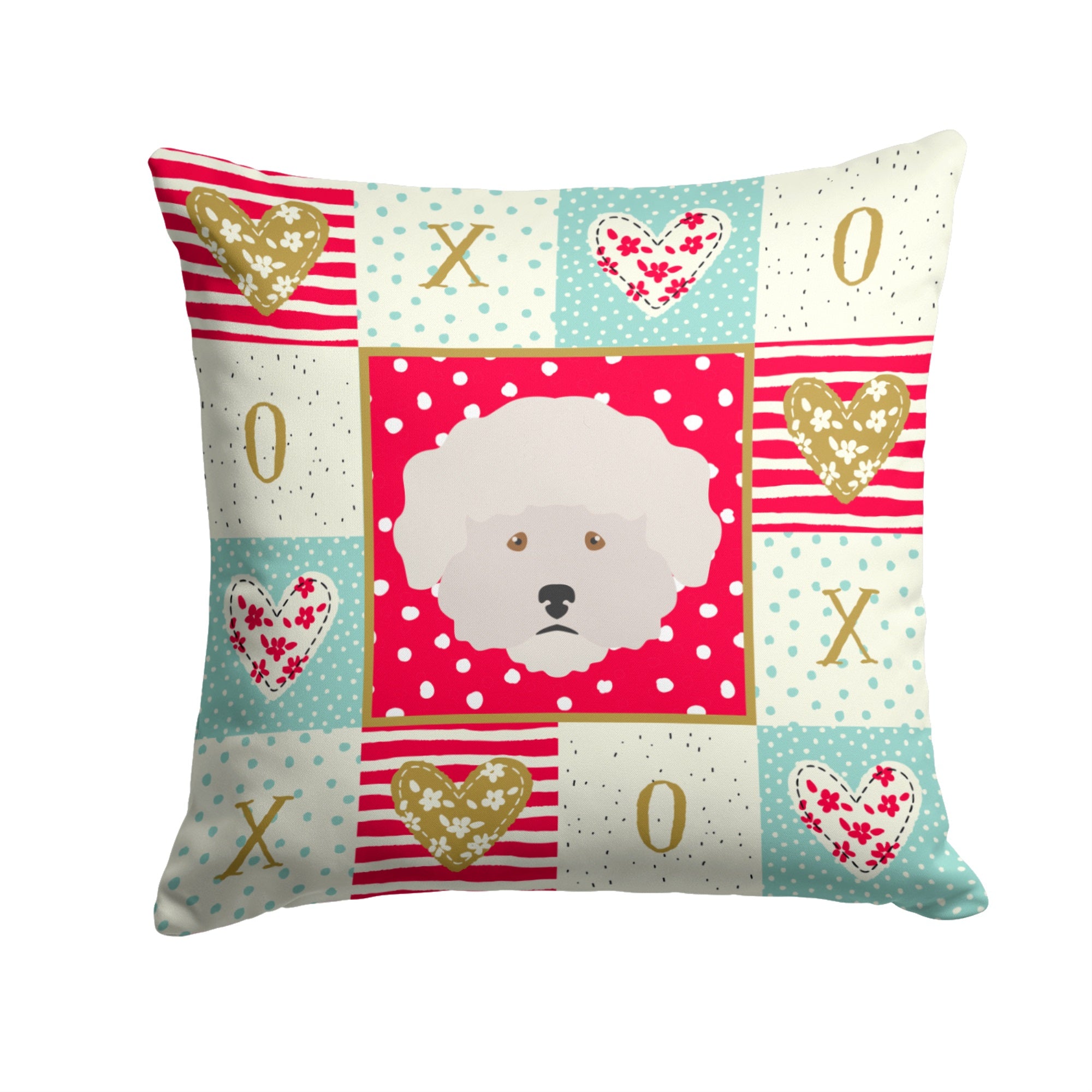 Bichon Fris Love Fabric Decorative Pillow