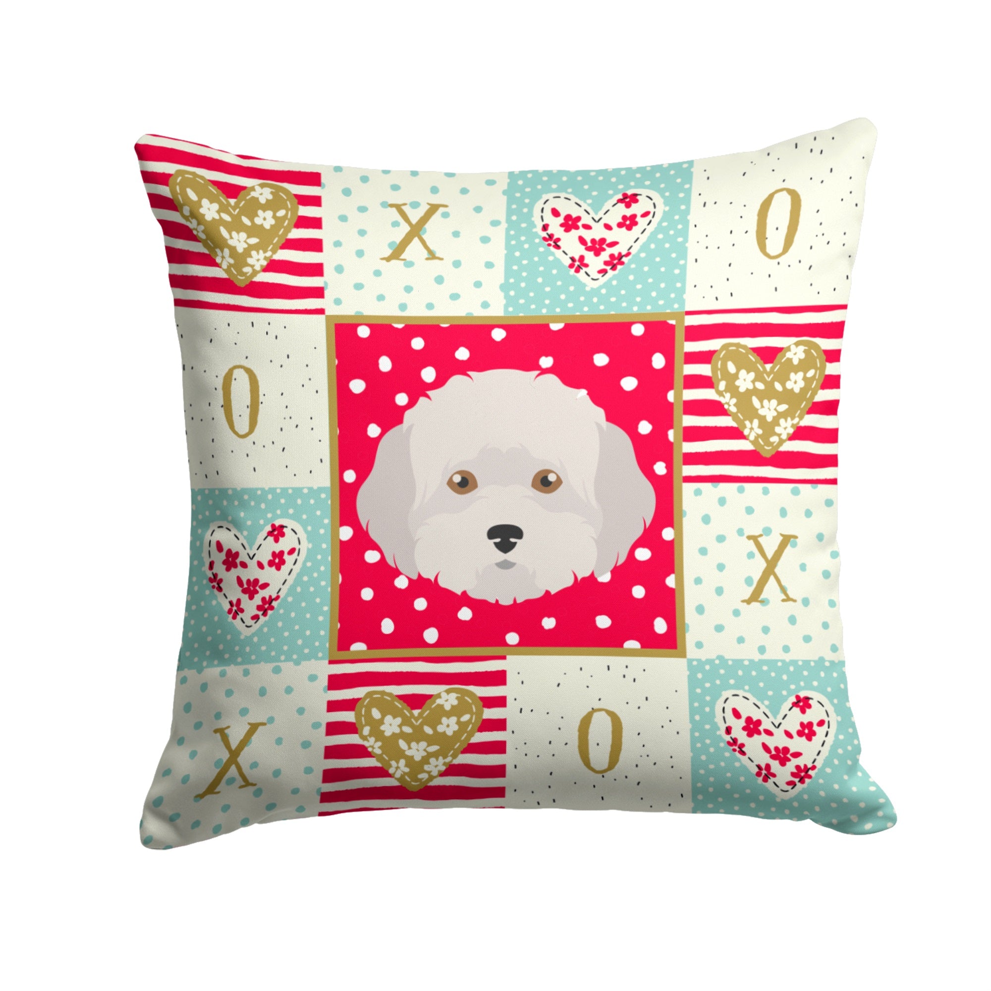 Cyprus Poodle Love Fabric Decorative Pillow
