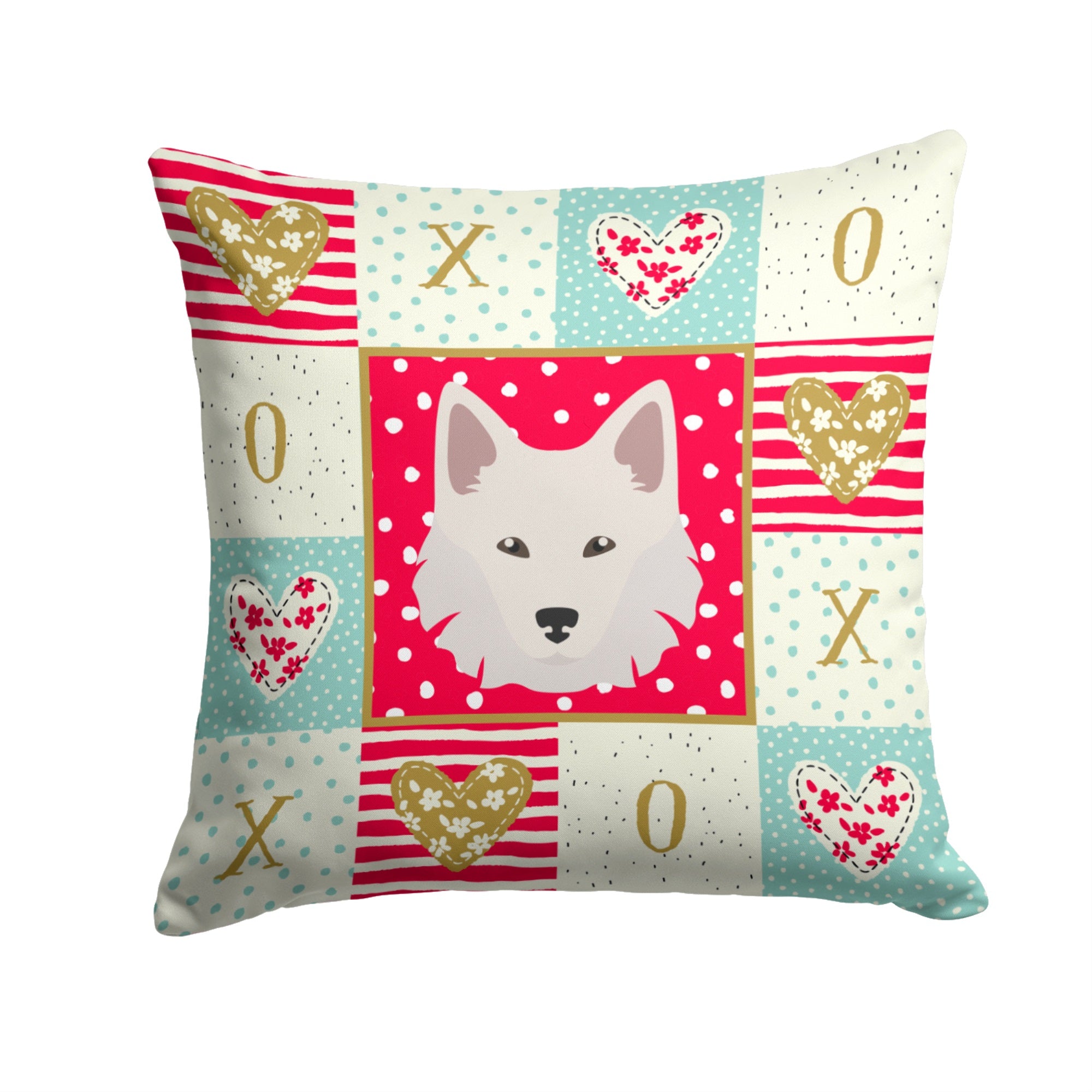 Danish Spitz Love Fabric Decorative Pillow