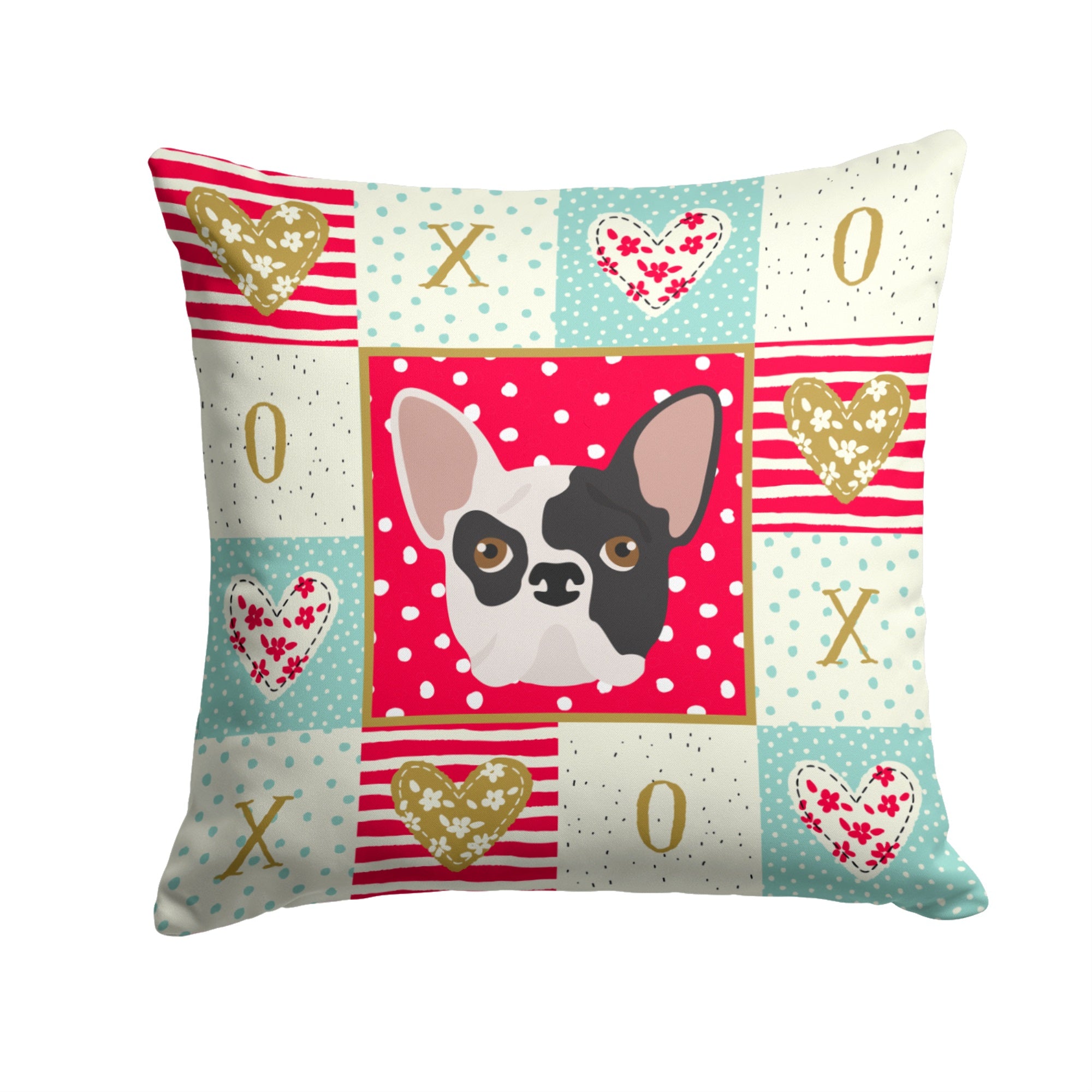 French Bulldog Love Fabric Decorative Pillow
