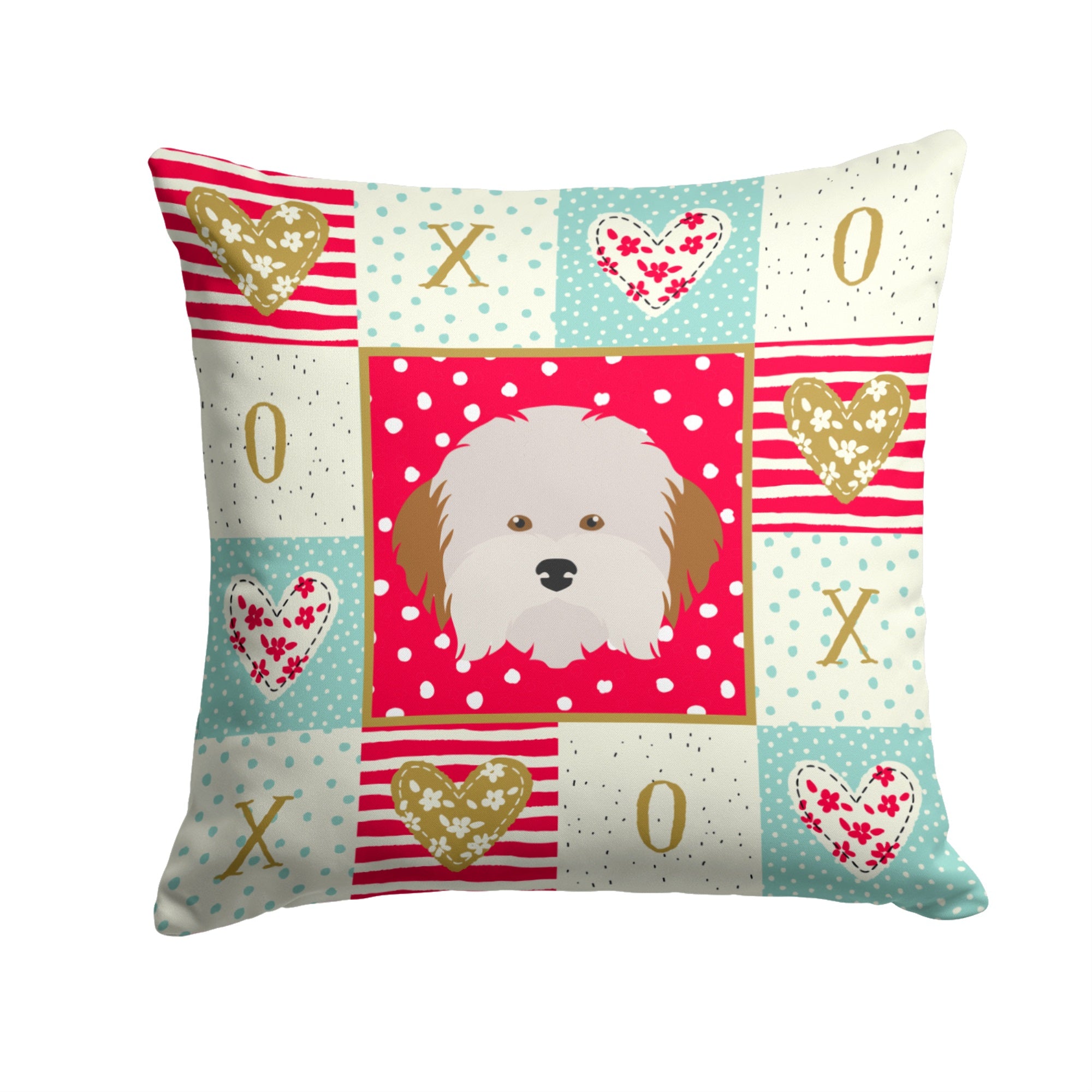 Havanese Dog Love Fabric Decorative Pillow