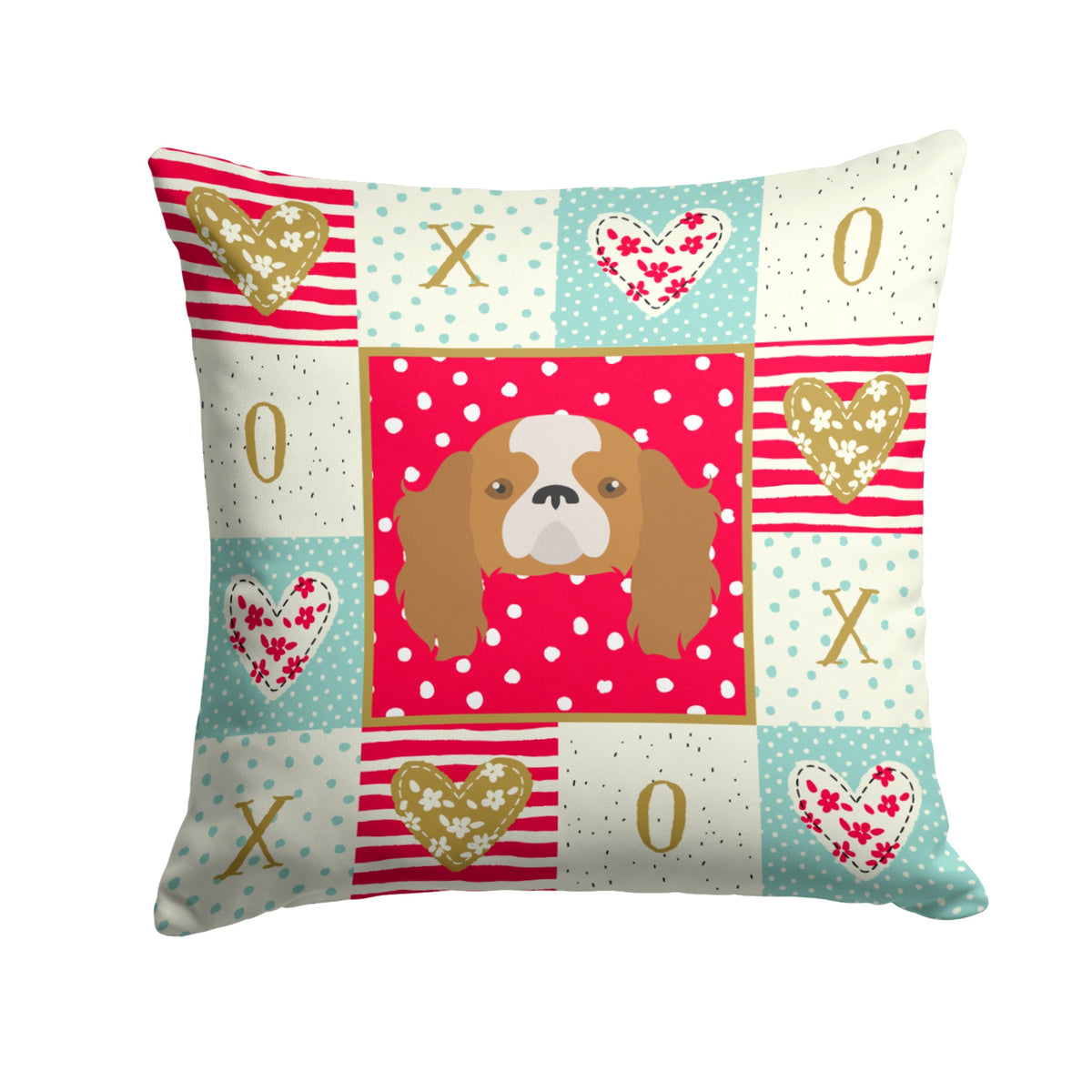 Blenheim Cavalier King Charles Spaniel Love Fabric Decorative Pillow