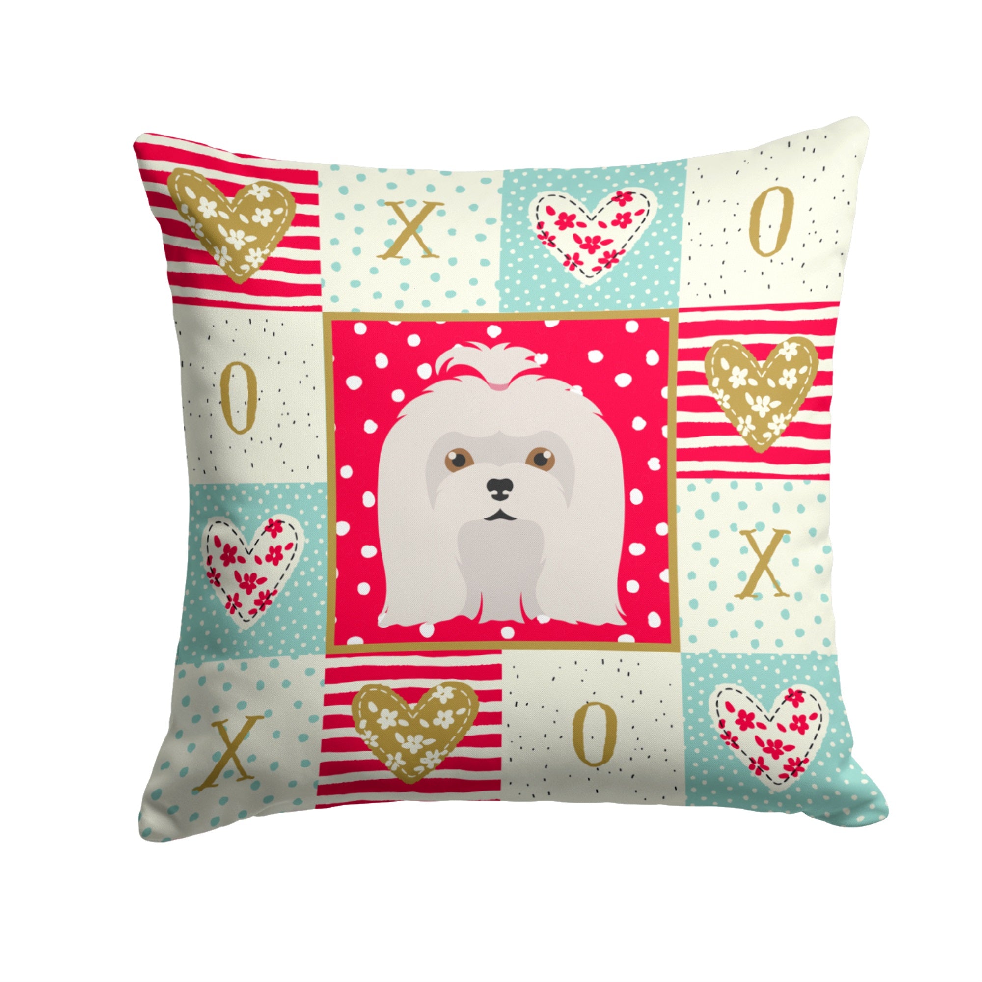 Maltese Love Fabric Decorative Pillow