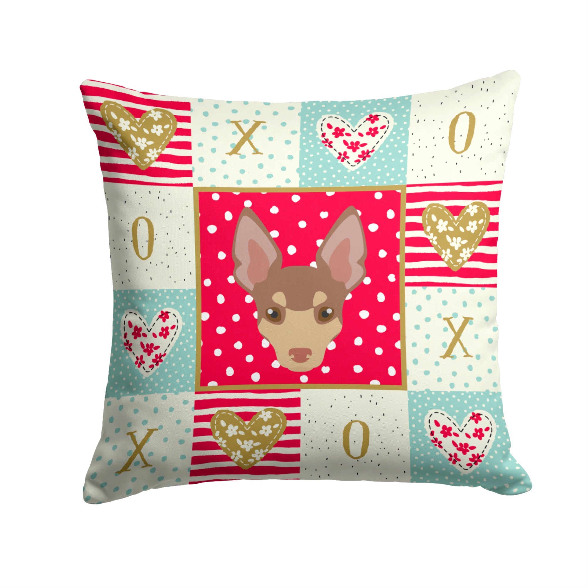Miniature Fox Terrier Love Fabric Decorative Pillow